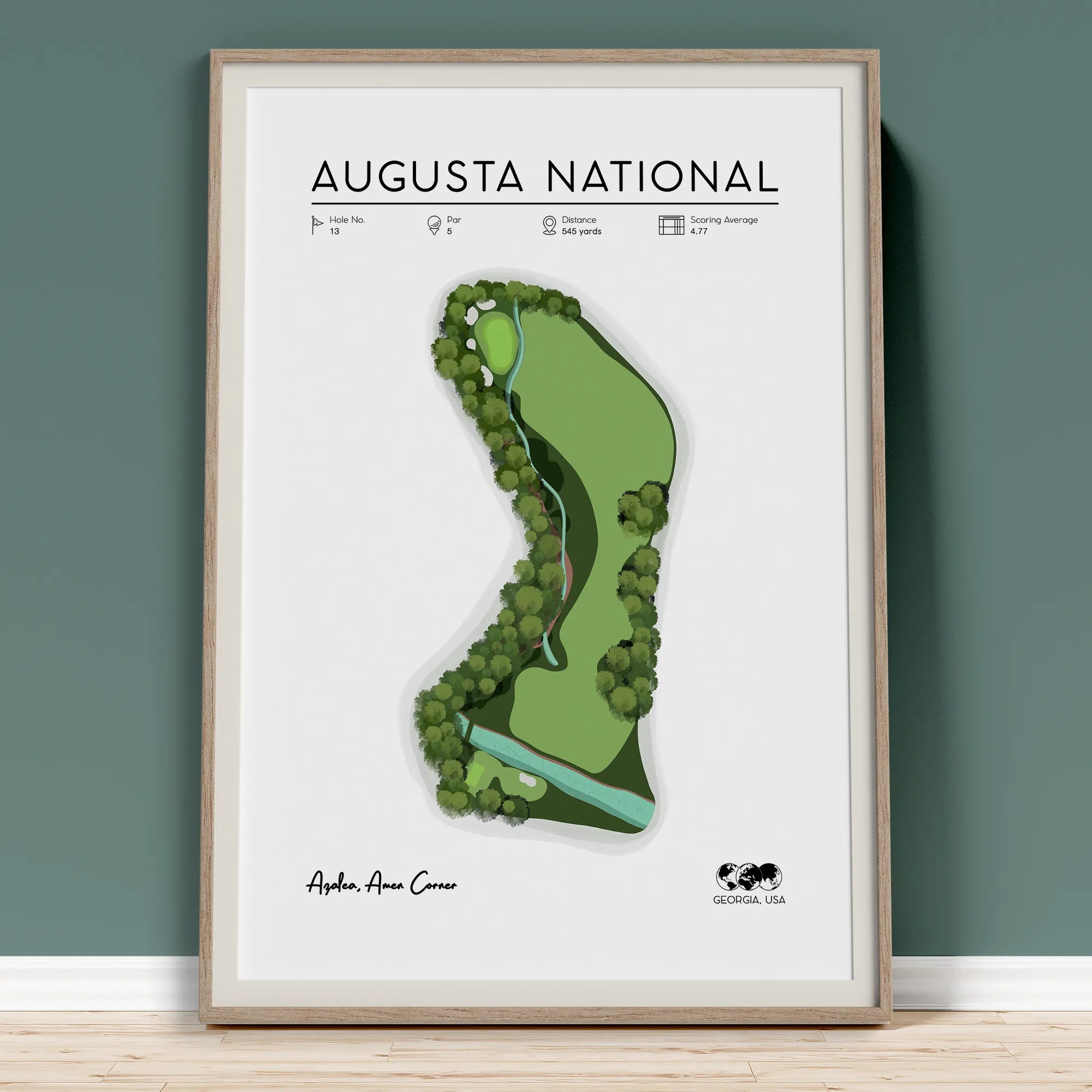 Golf decor, unique gifts for golfers, Hole 13 Georgia