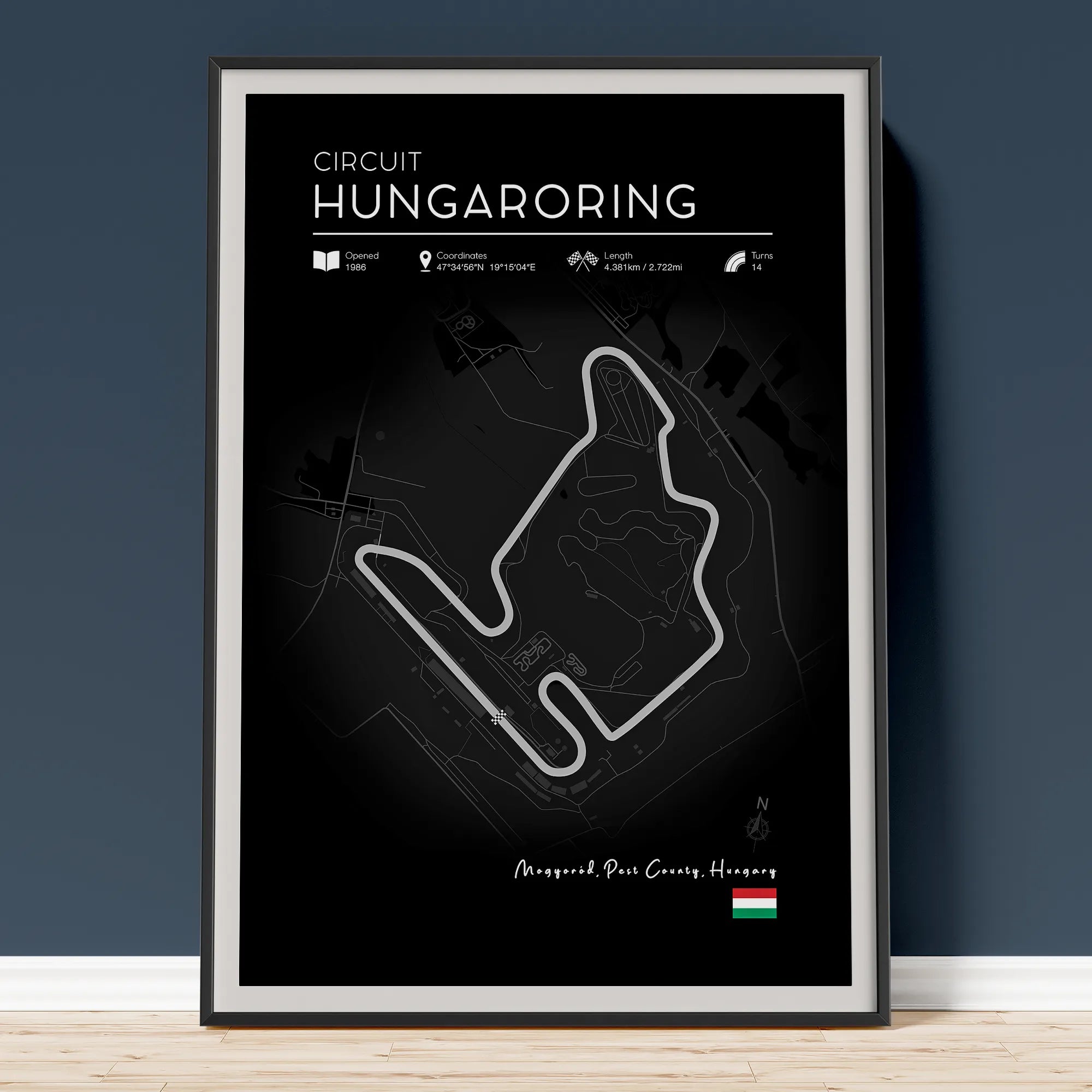 Hungaroring Track poster Black Edition