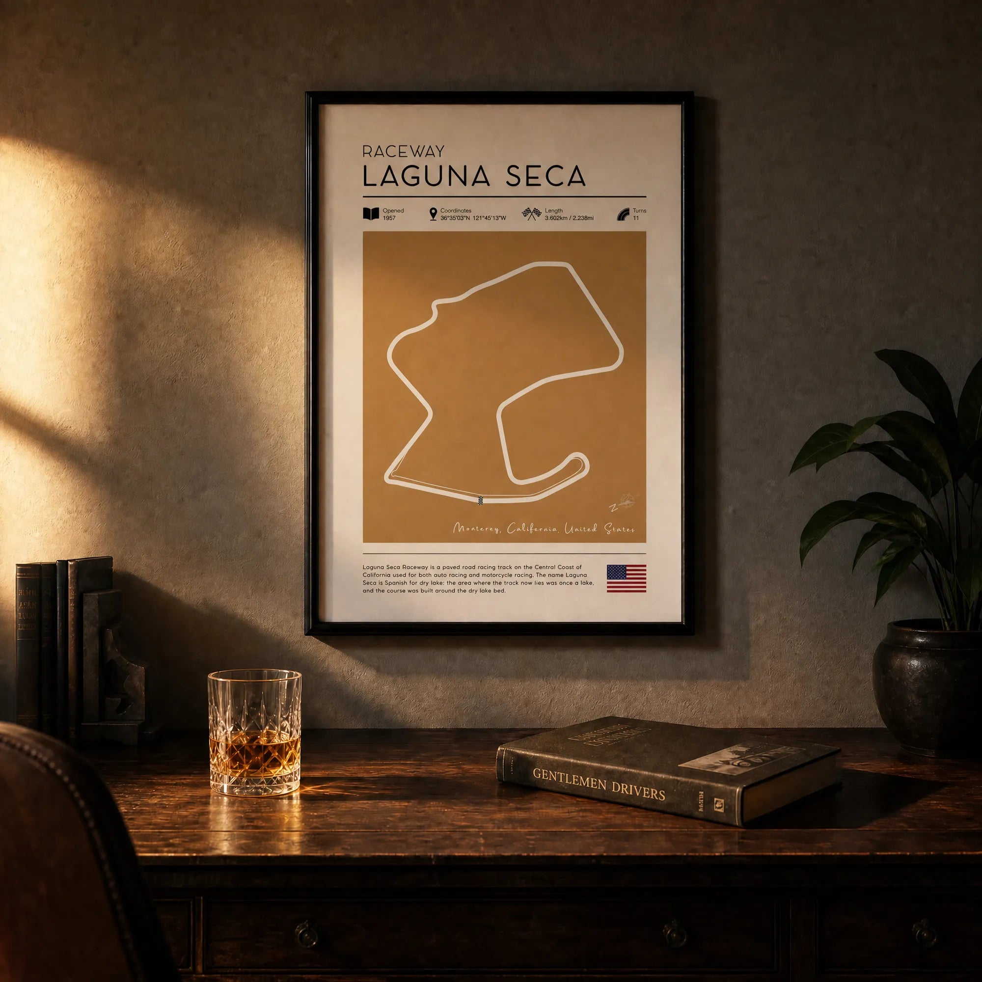 Laguna Seca Poster, race track wall art 

