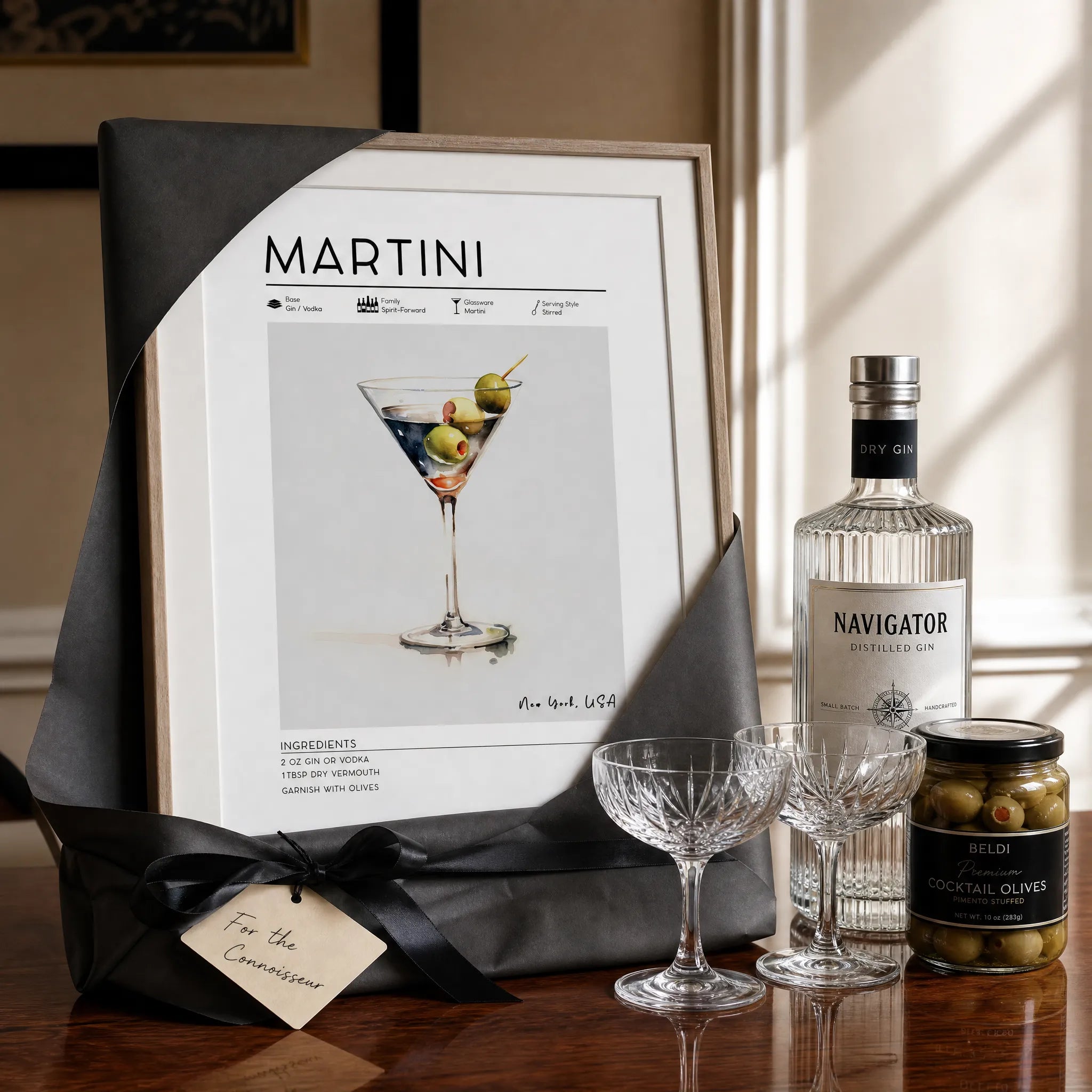 Martini poster, gift for cocktail lover