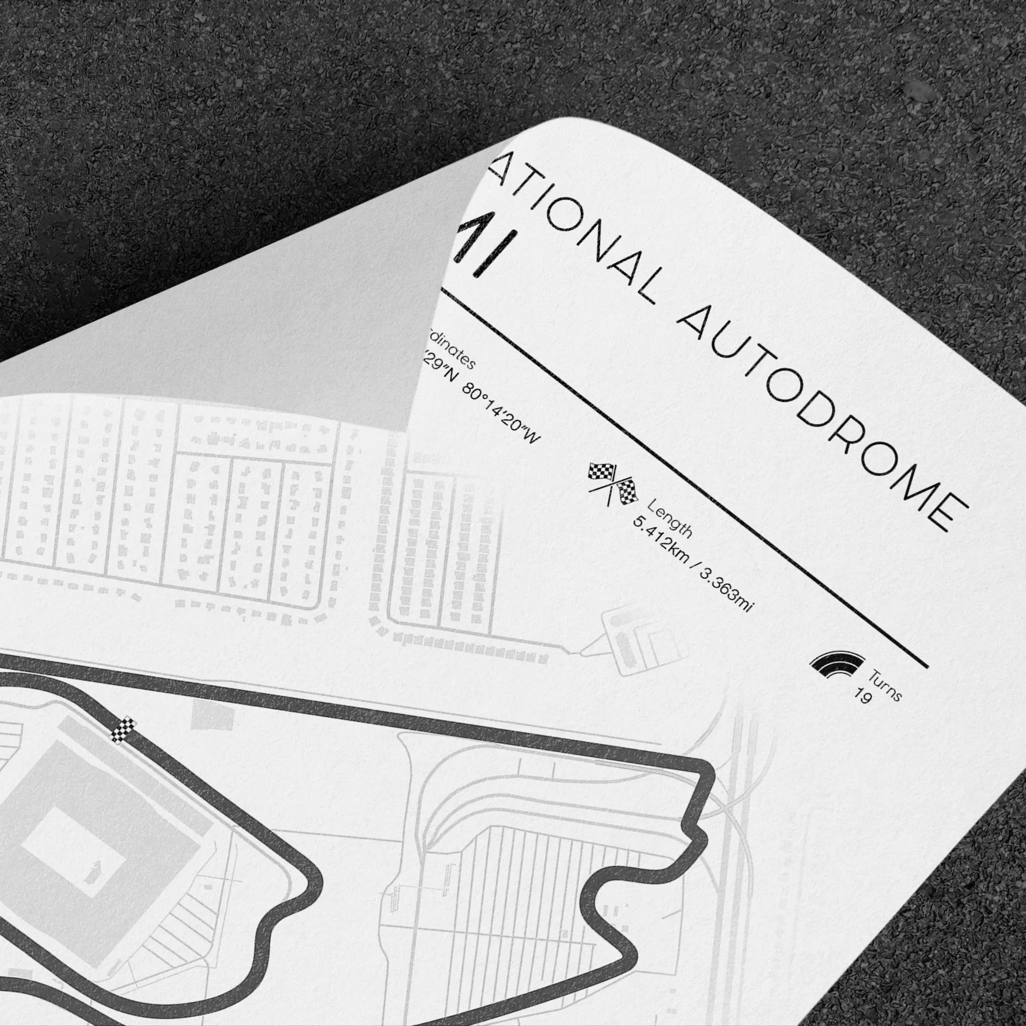 Formula 1 Circuit Poster – Fine Line Detailing with Precision Track Layouts