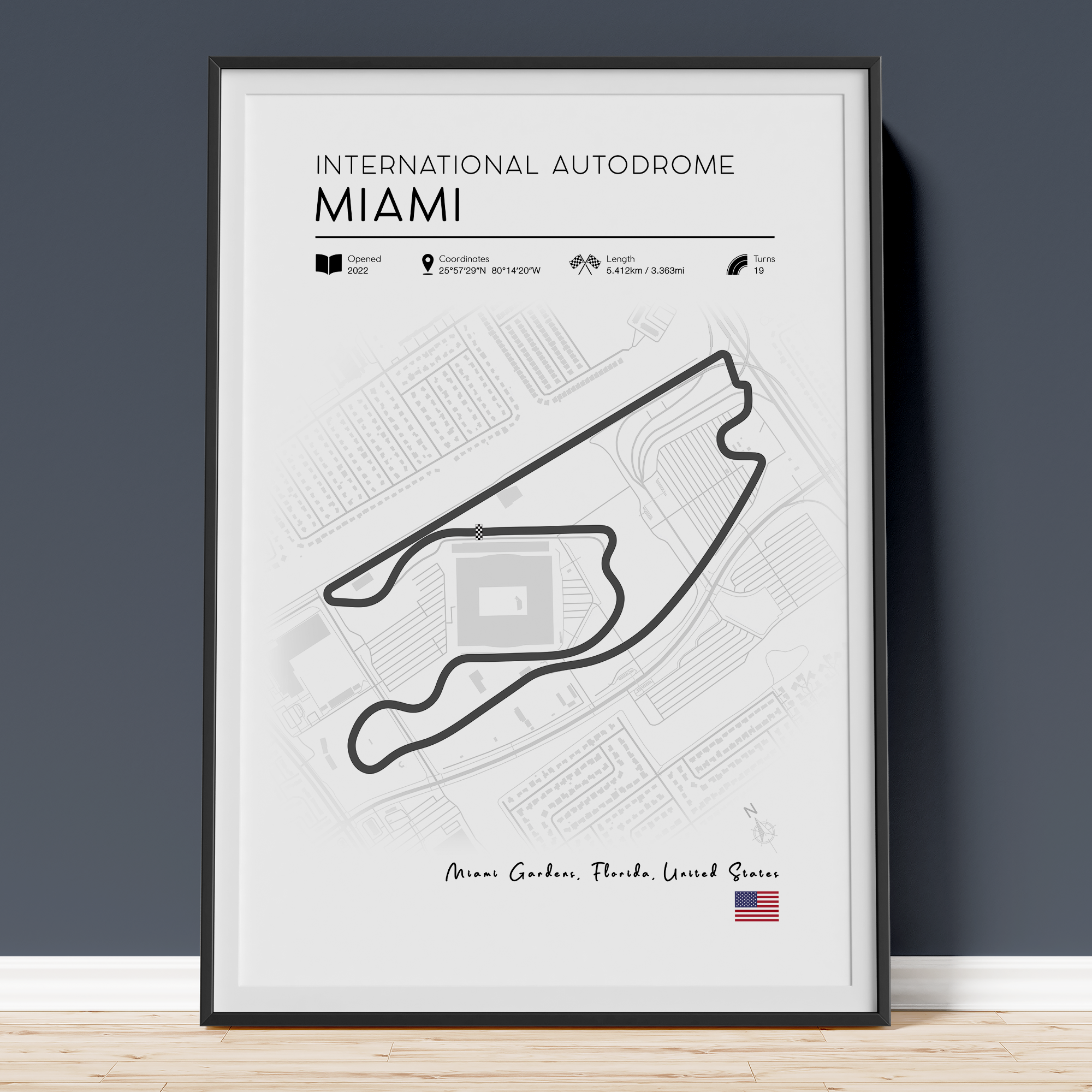 Miami International Autodrome Miami Grand Prix, Minimalist Formula 1 wall art print