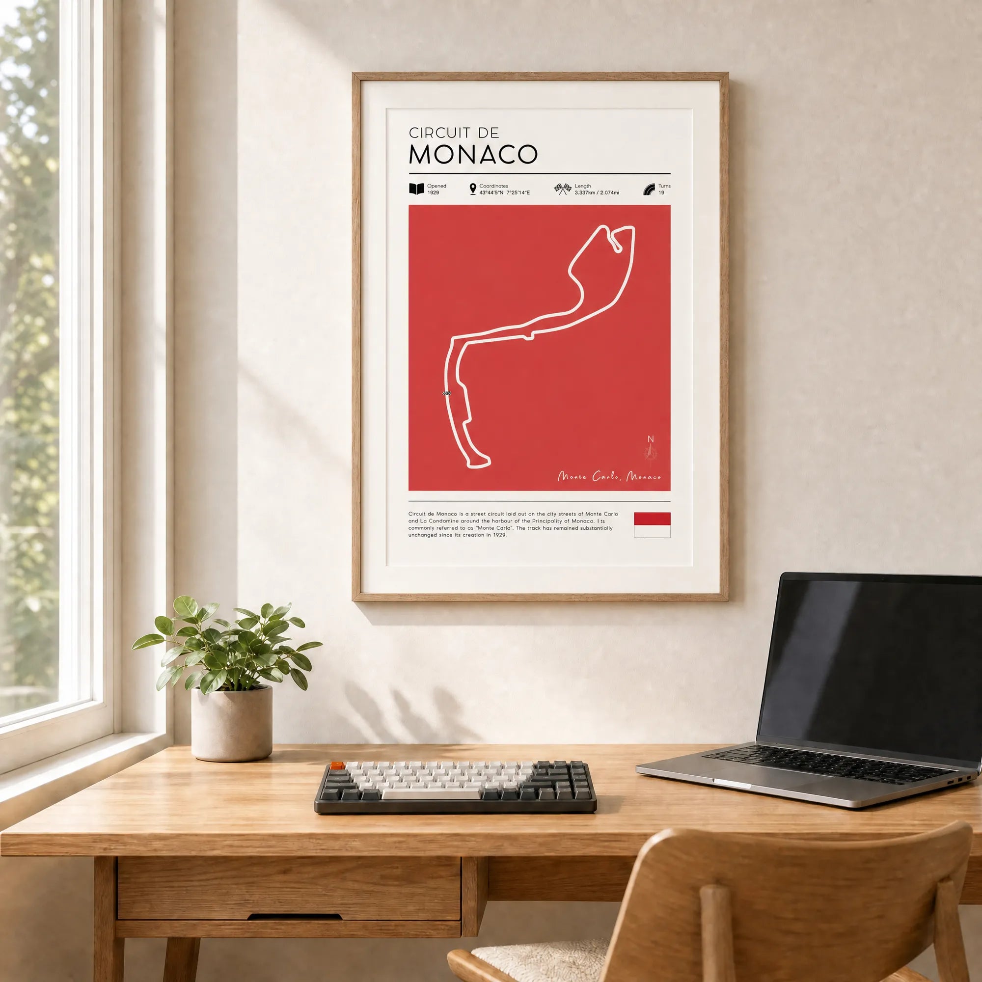 Monaco Grand Prix Poster | Vintage F1 Race Track Wall Art