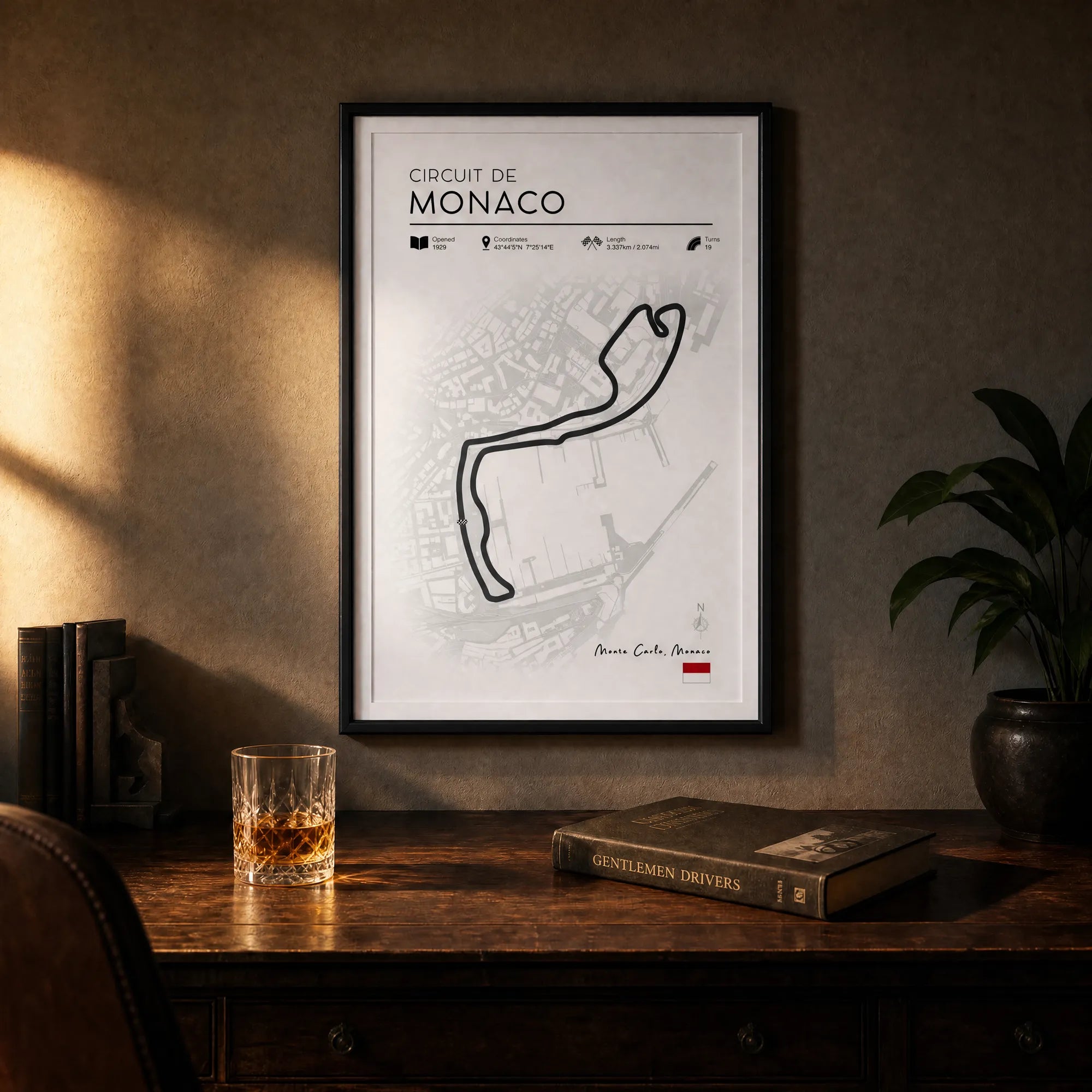Monaco Grand Prix, minimalist Formula 1 wall art print