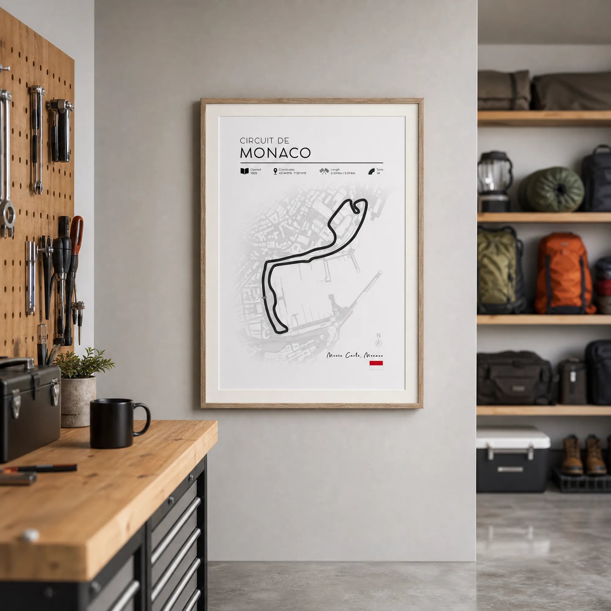 Monaco Grand Prix Poster | Minimalist F1 Race Track Wall Art