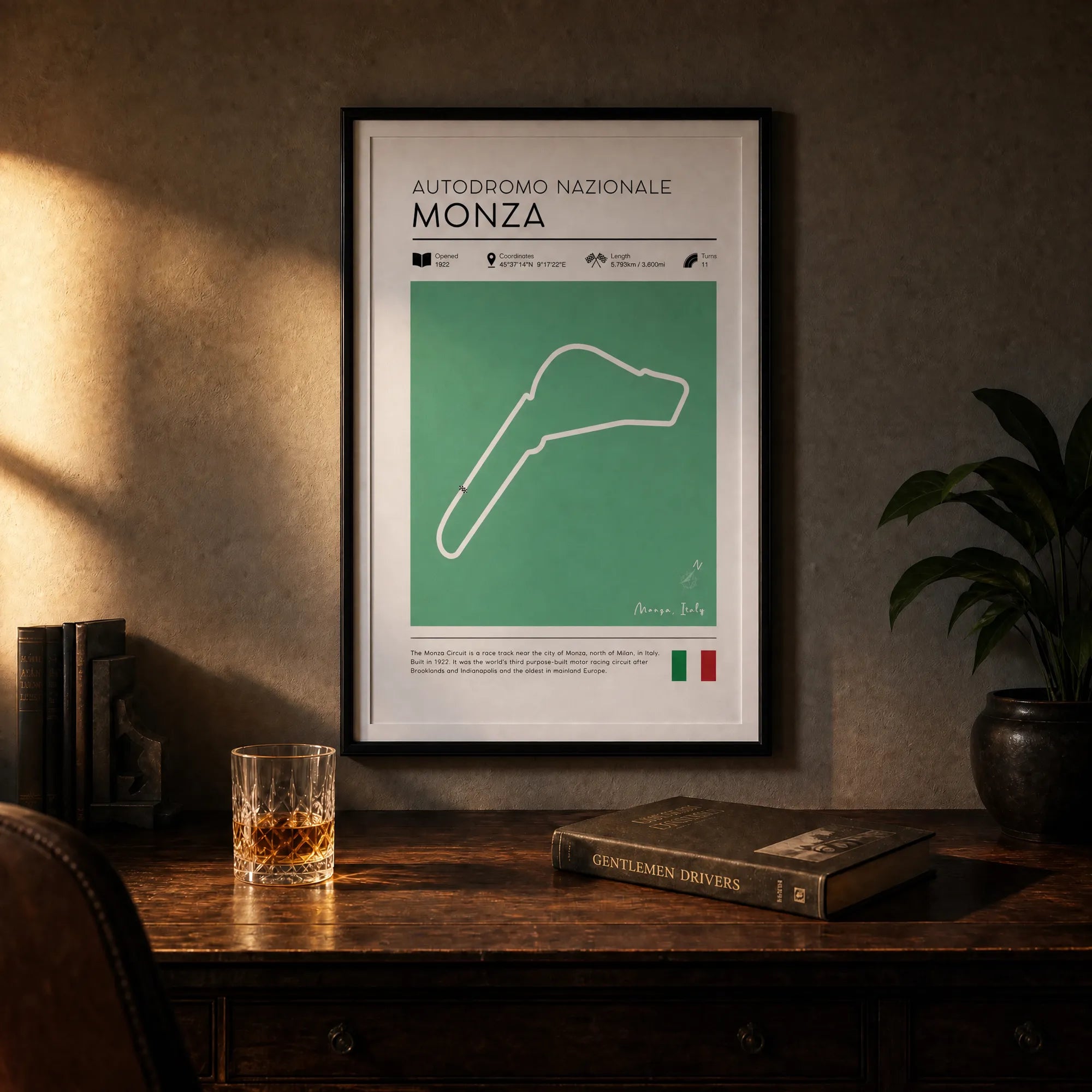F1 track wall art, Monza Poster