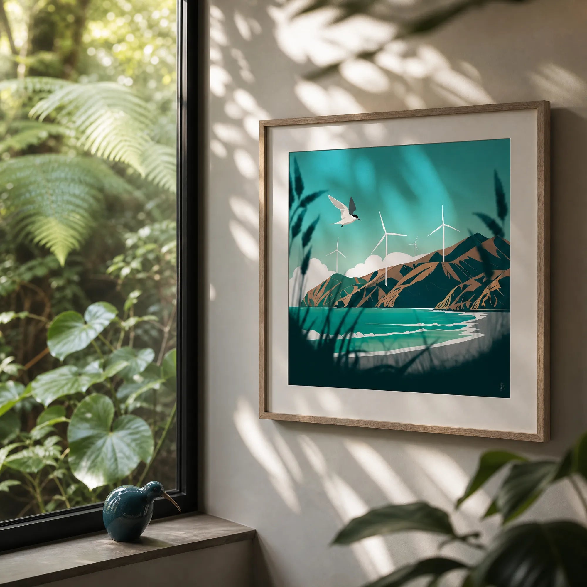 Makara Beach NZ Art Print – New Zealand Landscape Digital Artwork