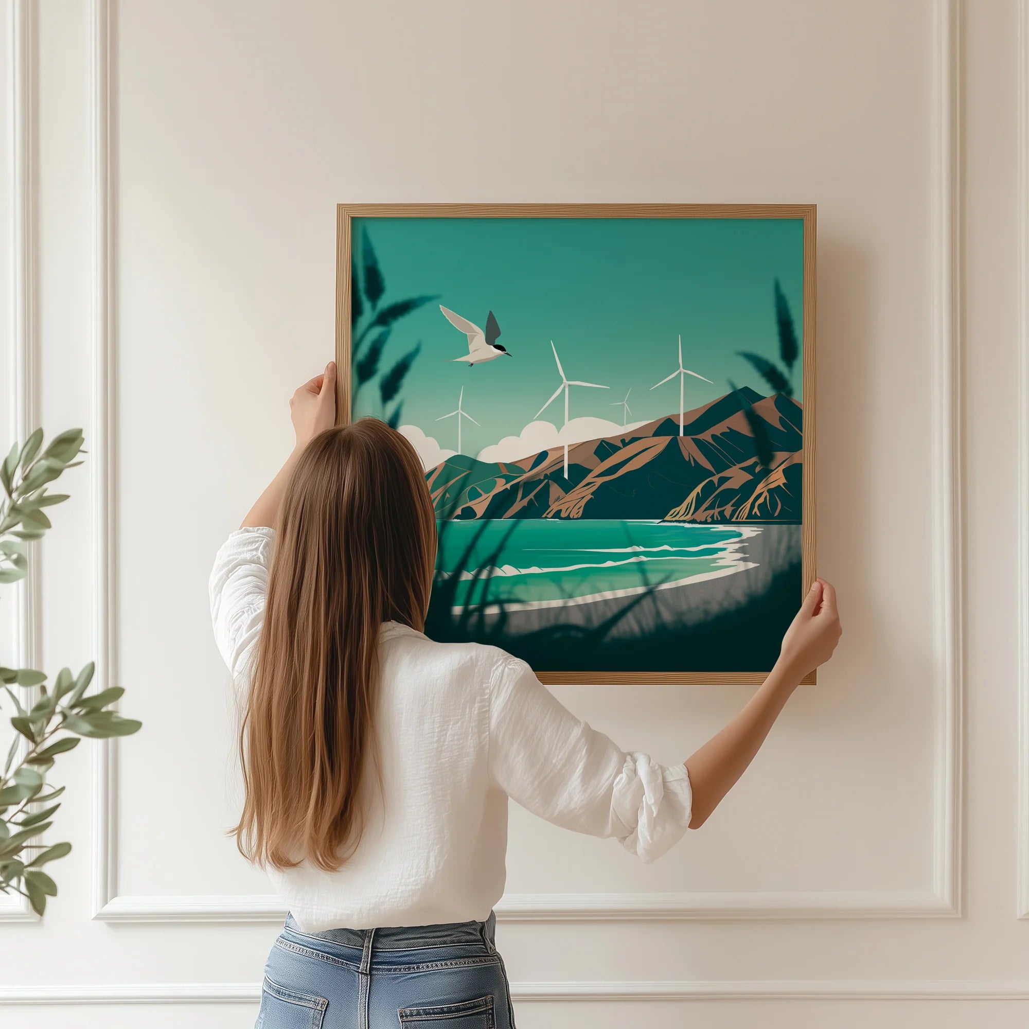 New Zealand art print Makara Beach digital landscape artwork