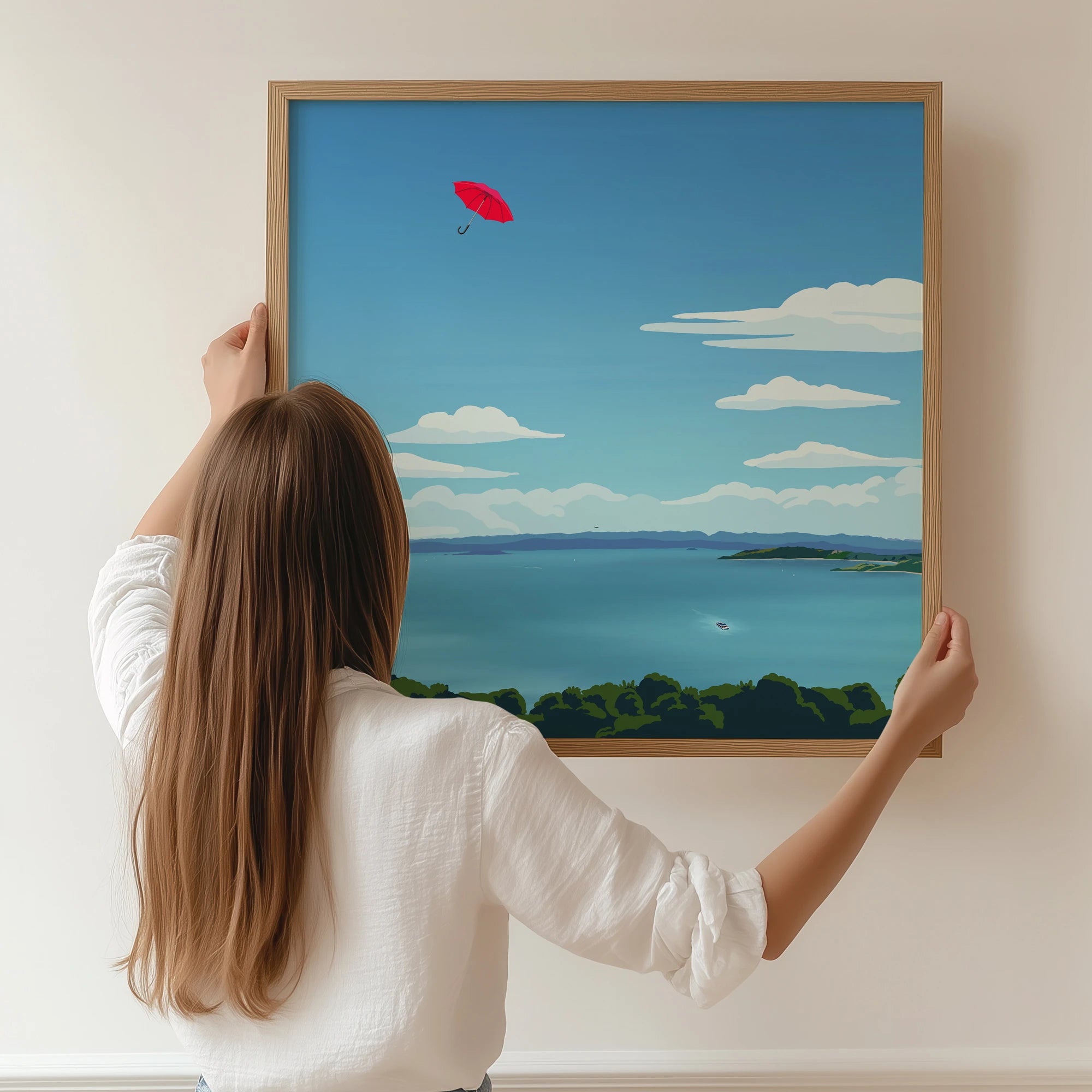 NZ city wall art featuring Wellington Harbour