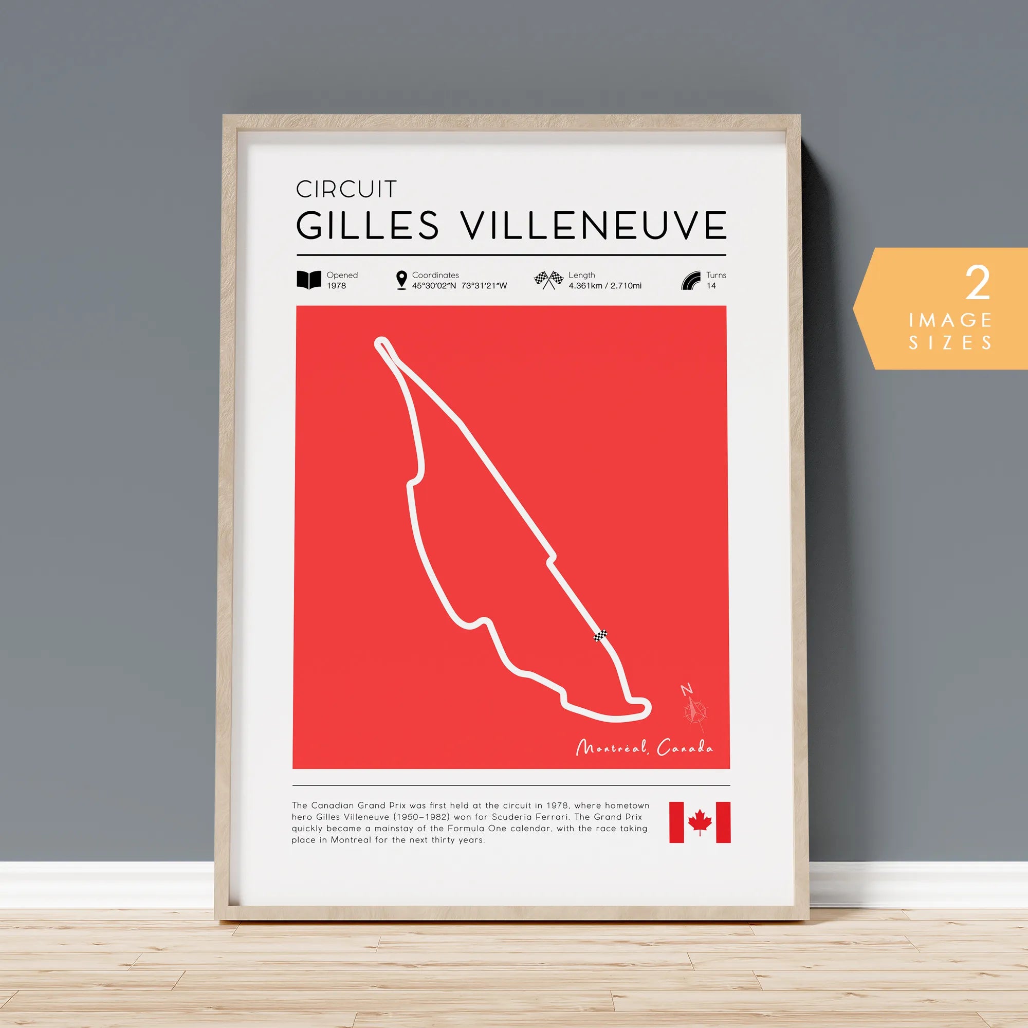Printable Retro Gilles-Villeneuve F1 Track Poster 