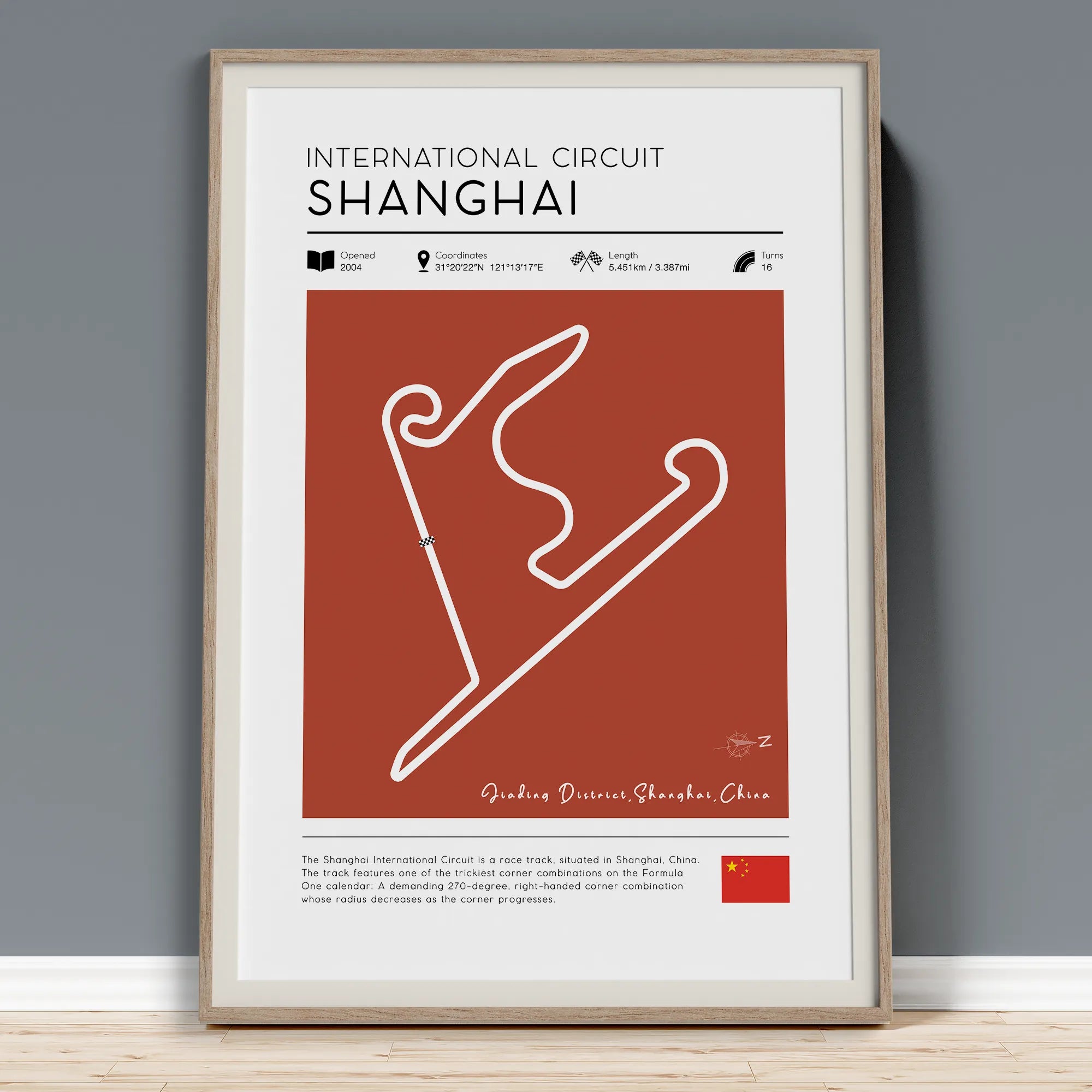 Shanghai F1 Poster, vintage Formula 1 wall art print