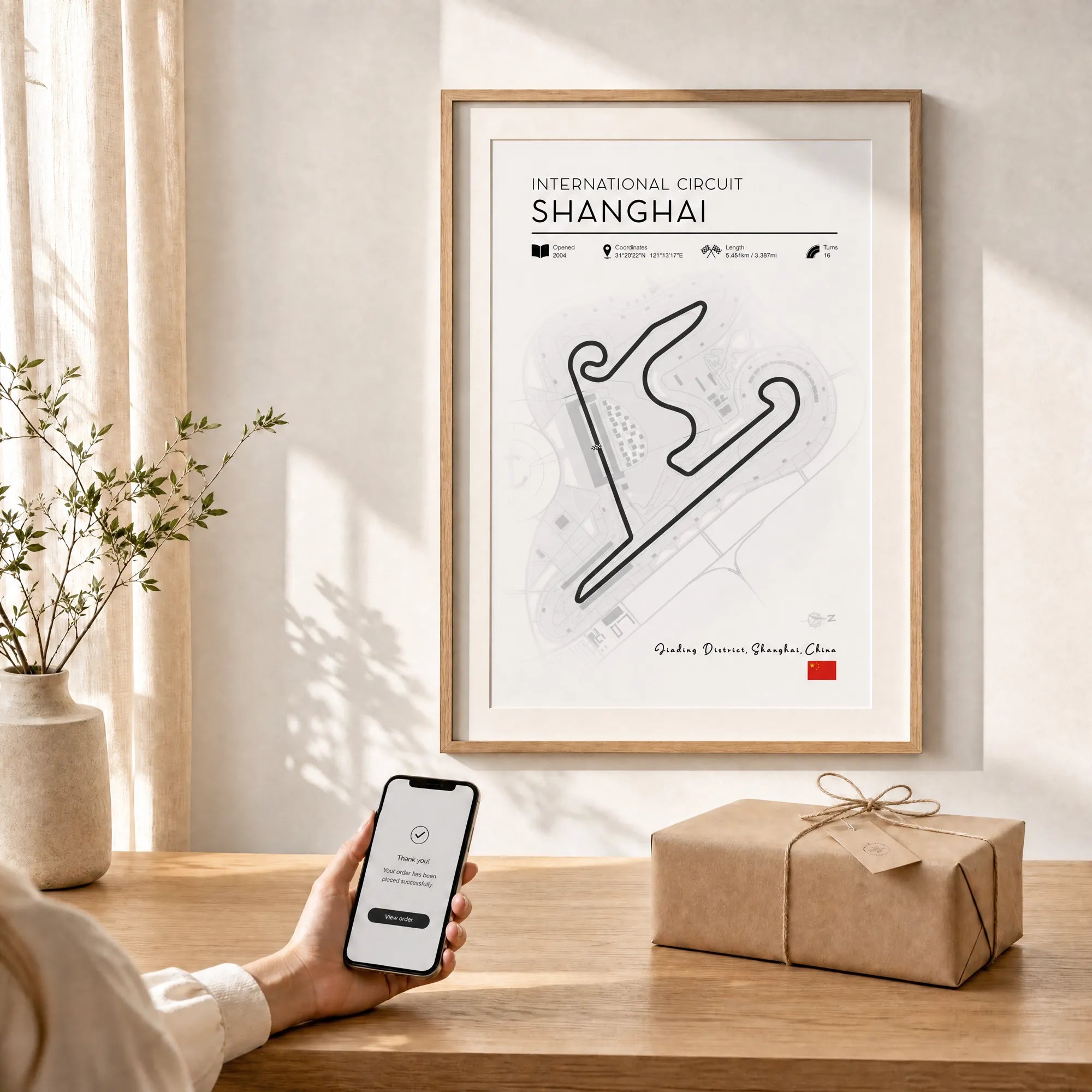 Unique F1 gifts, Shanghai minimalist formula 1 poster