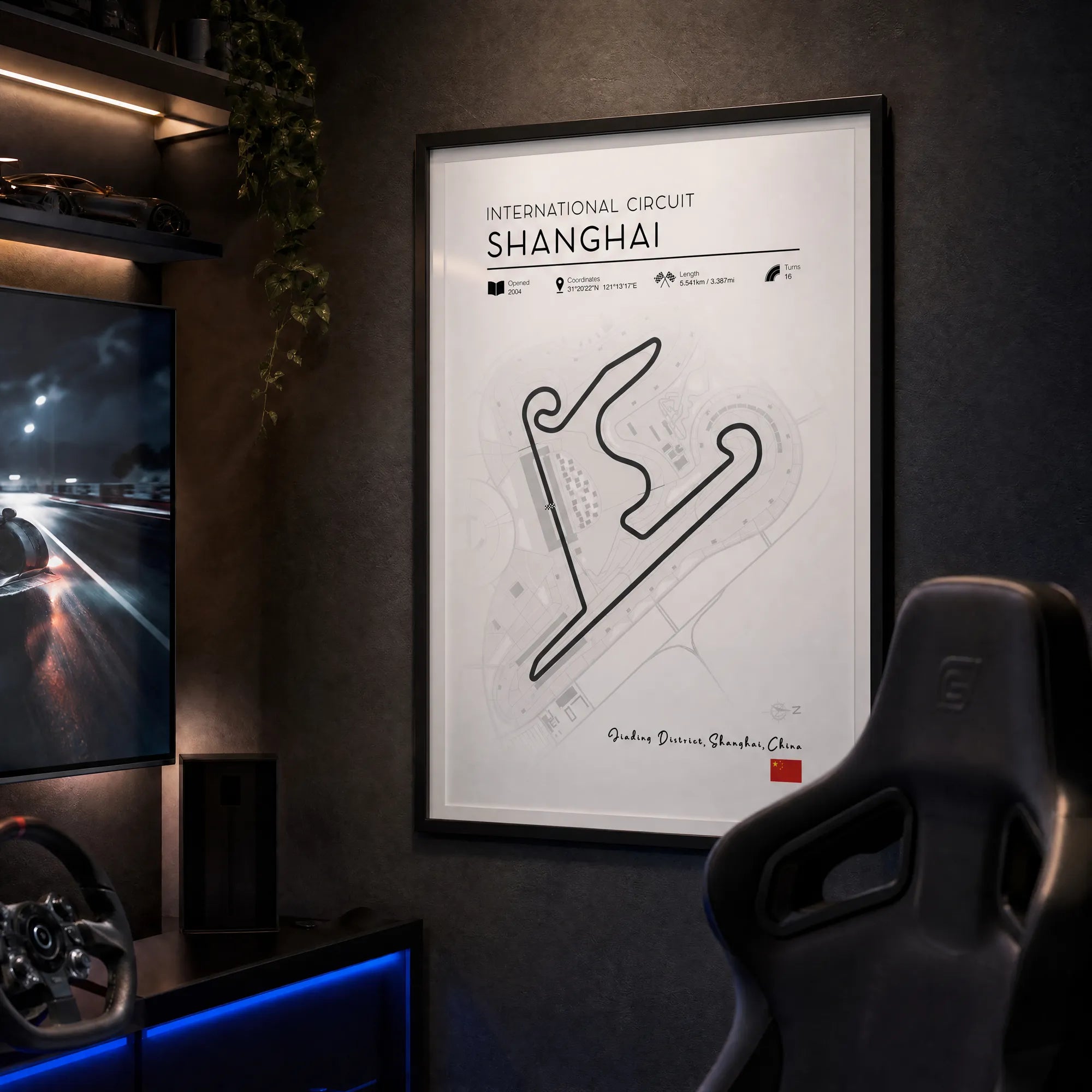 Shanghai F1 Poster, Grand Prix Poster, minimalist Formula 1 wall art print