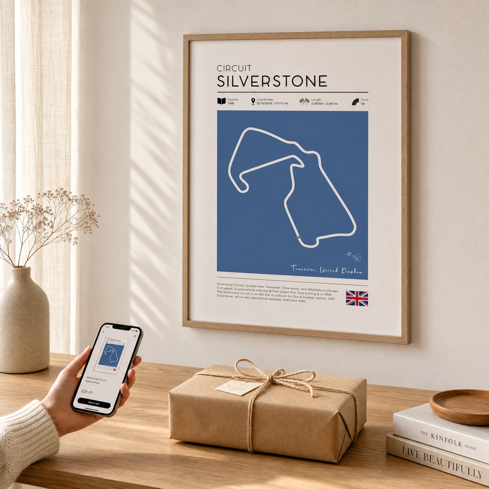 F1 Racetrack Art Silverstone | Vintage Poster