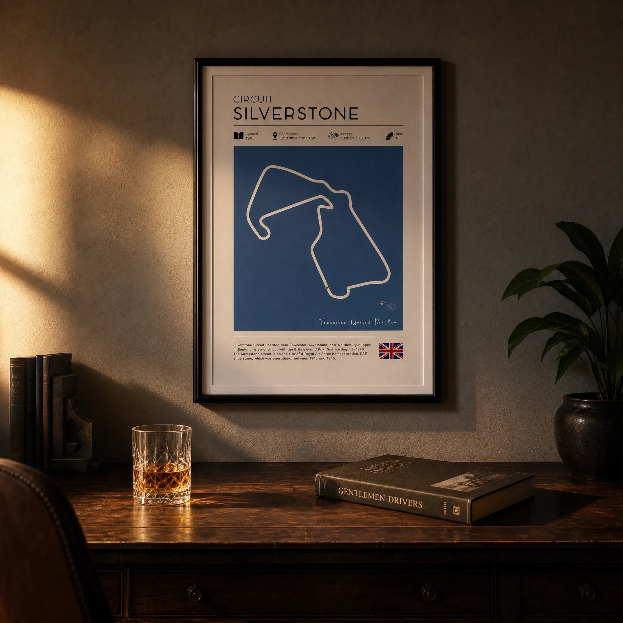 F1 Racetrack Art Silverstone | Vintage Poster