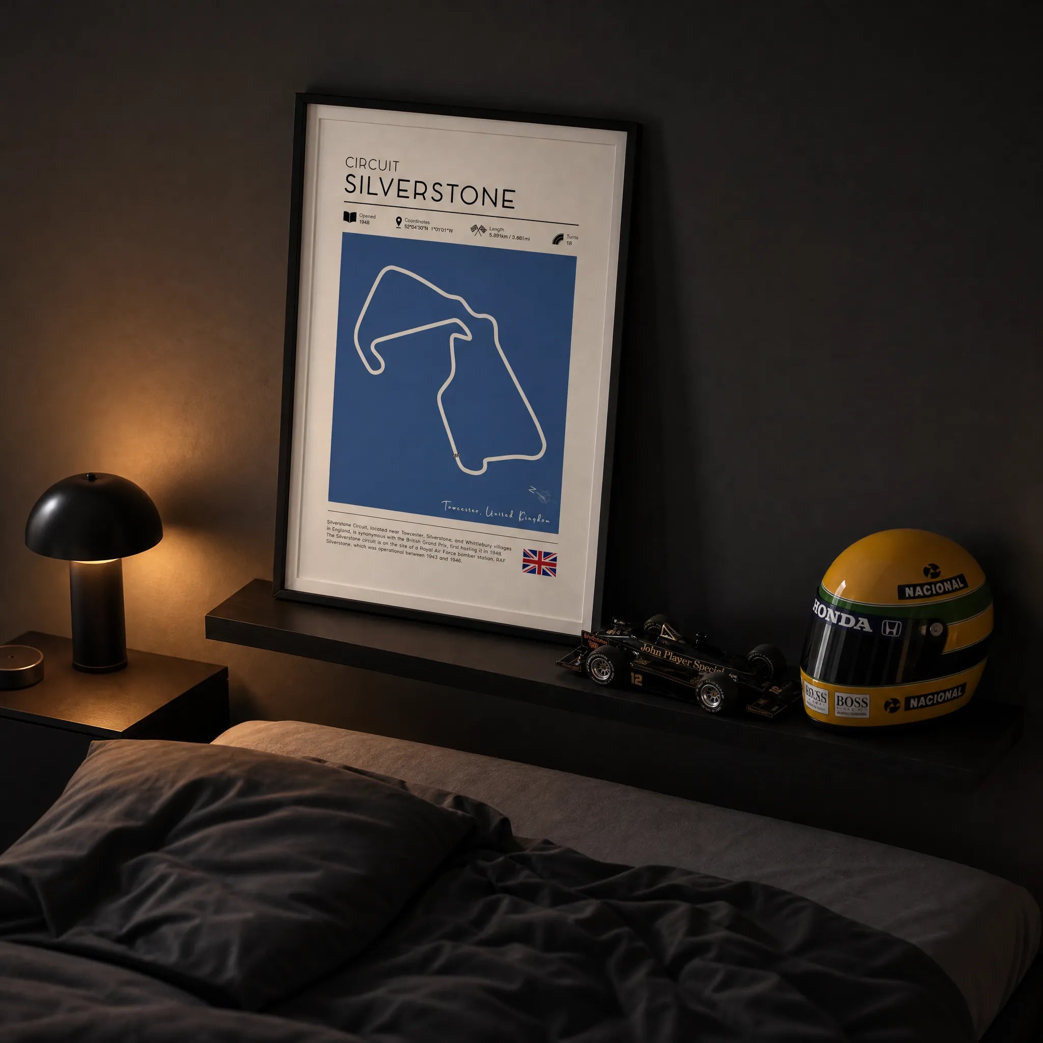 F1 Racetrack Art Silverstone | Vintage Poster
