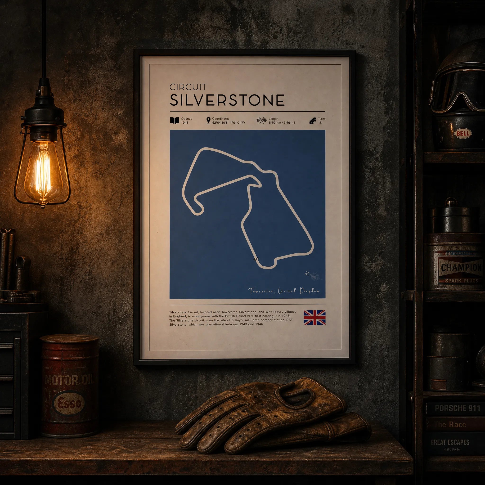 F1 Racetrack Art Silverstone | Vintage Poster