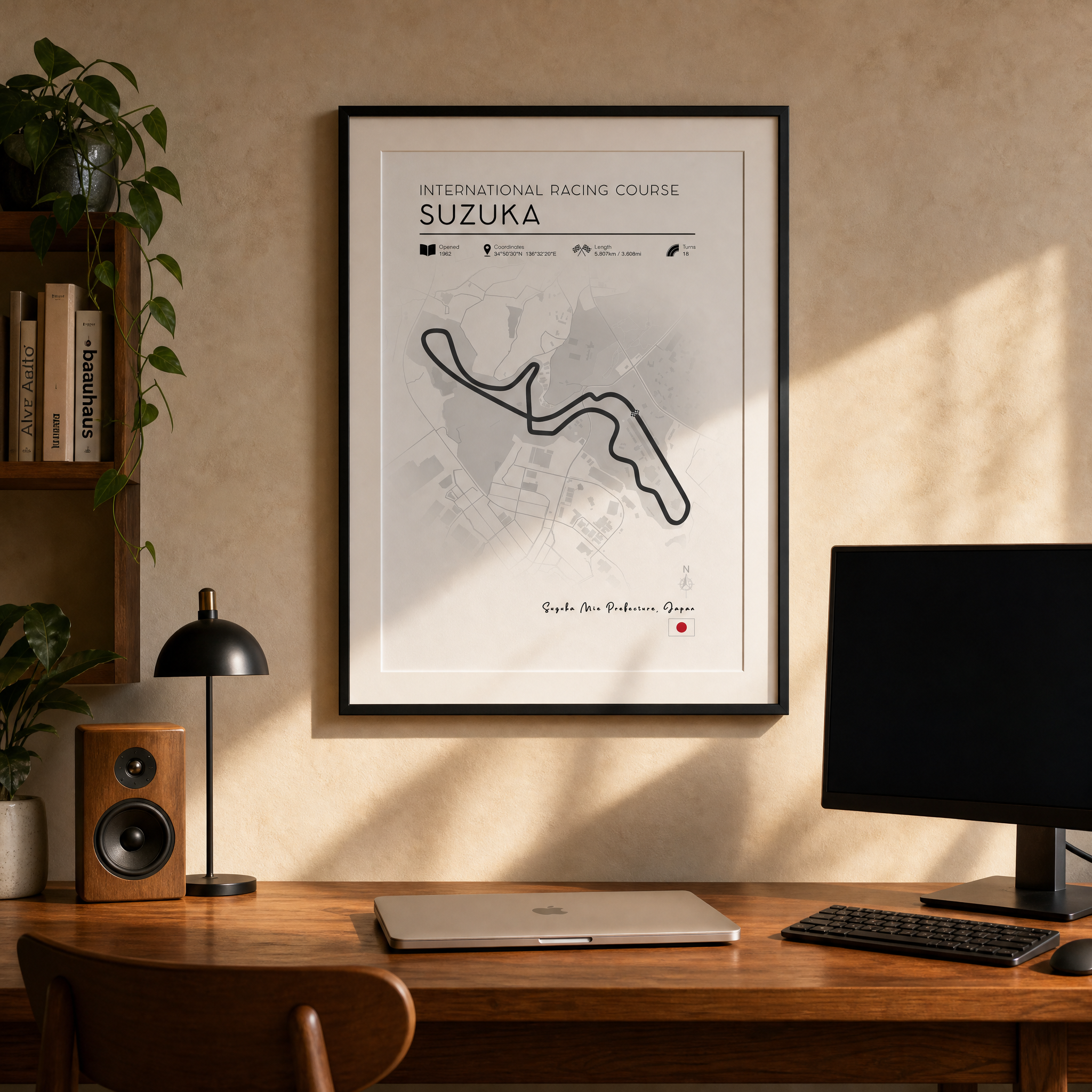 Suzuka, printable Minimalist formula 1 art download