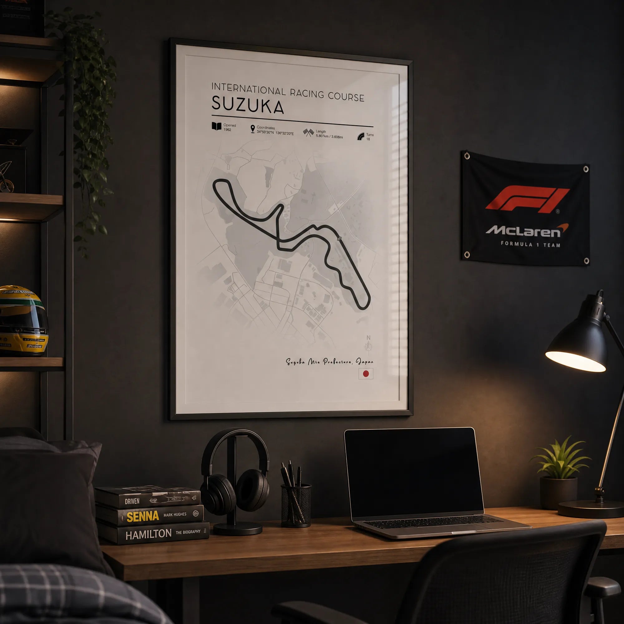 Suzuka, printable Minimalist formula 1 art download