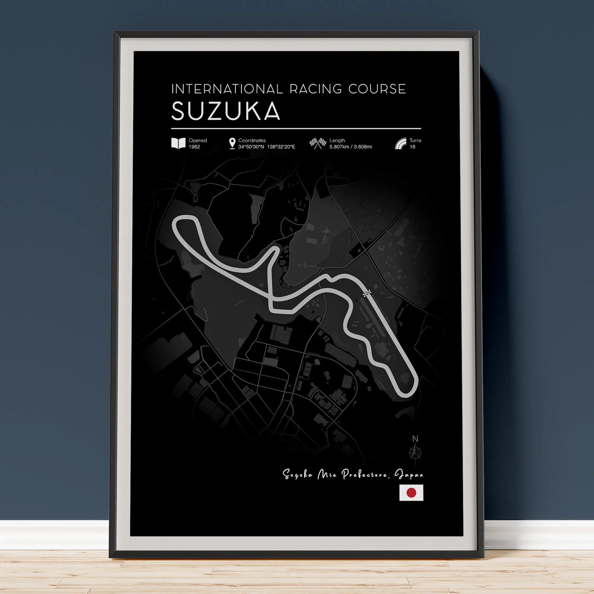 Japanese Grand Prix Poster | Black Edition F1 Wall Art – Studio