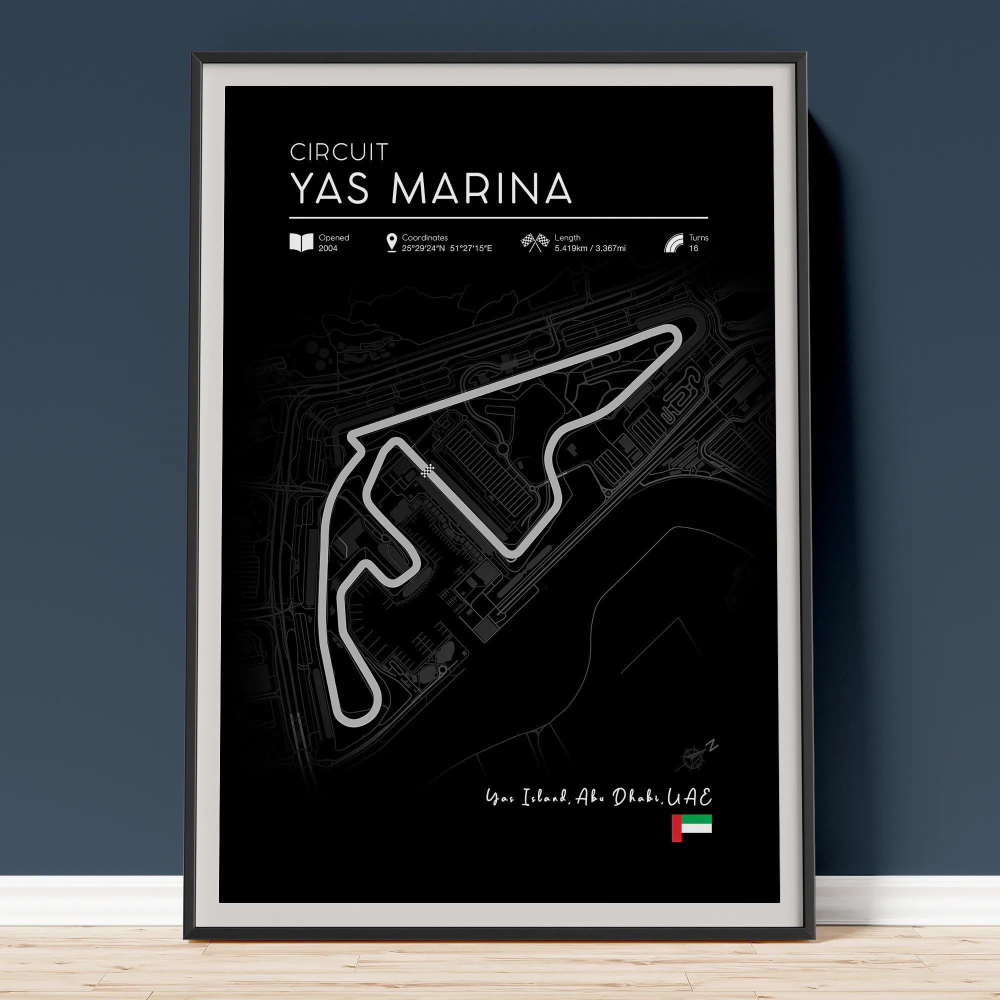 Yas Marina Abu Dhabi Grand Prix, Black Edition Formula 1 wall art print