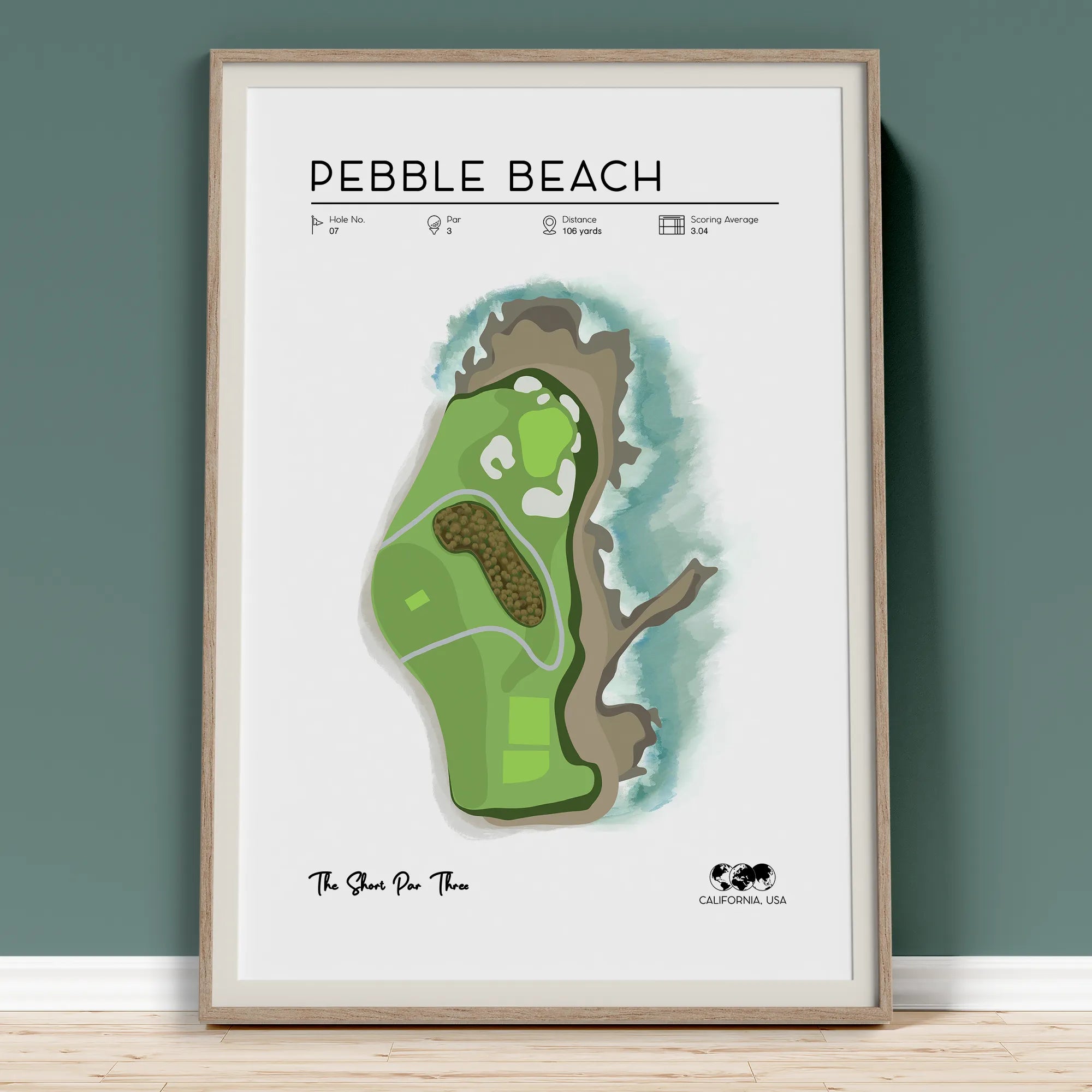 Pebble Beach Golf Print | Hole 7