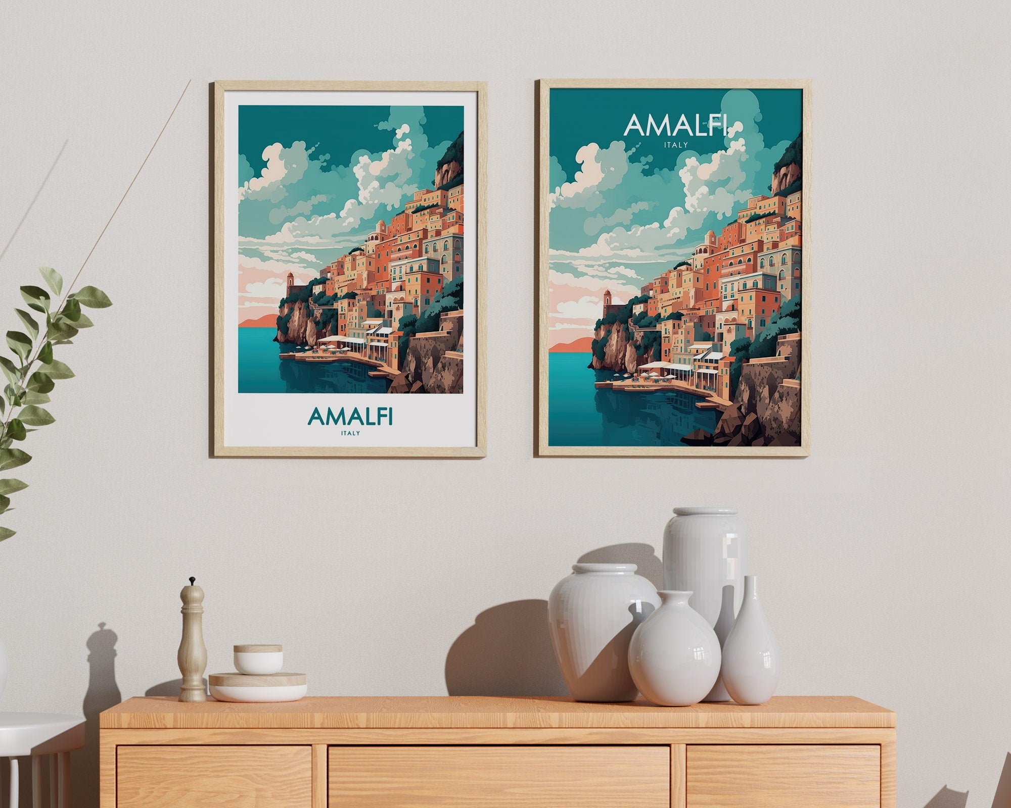 Amalfi Coast Print, Italy Travel Poster