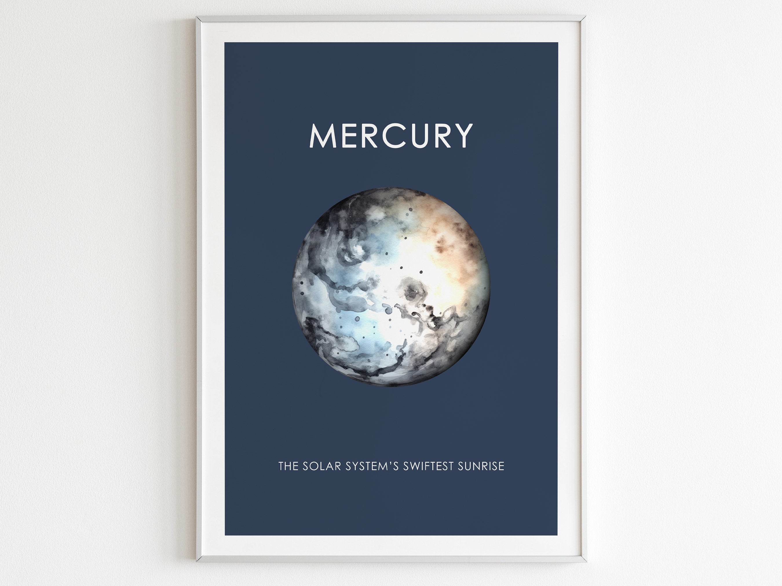 Kids Educational Science Poster, Planet Mercury Print