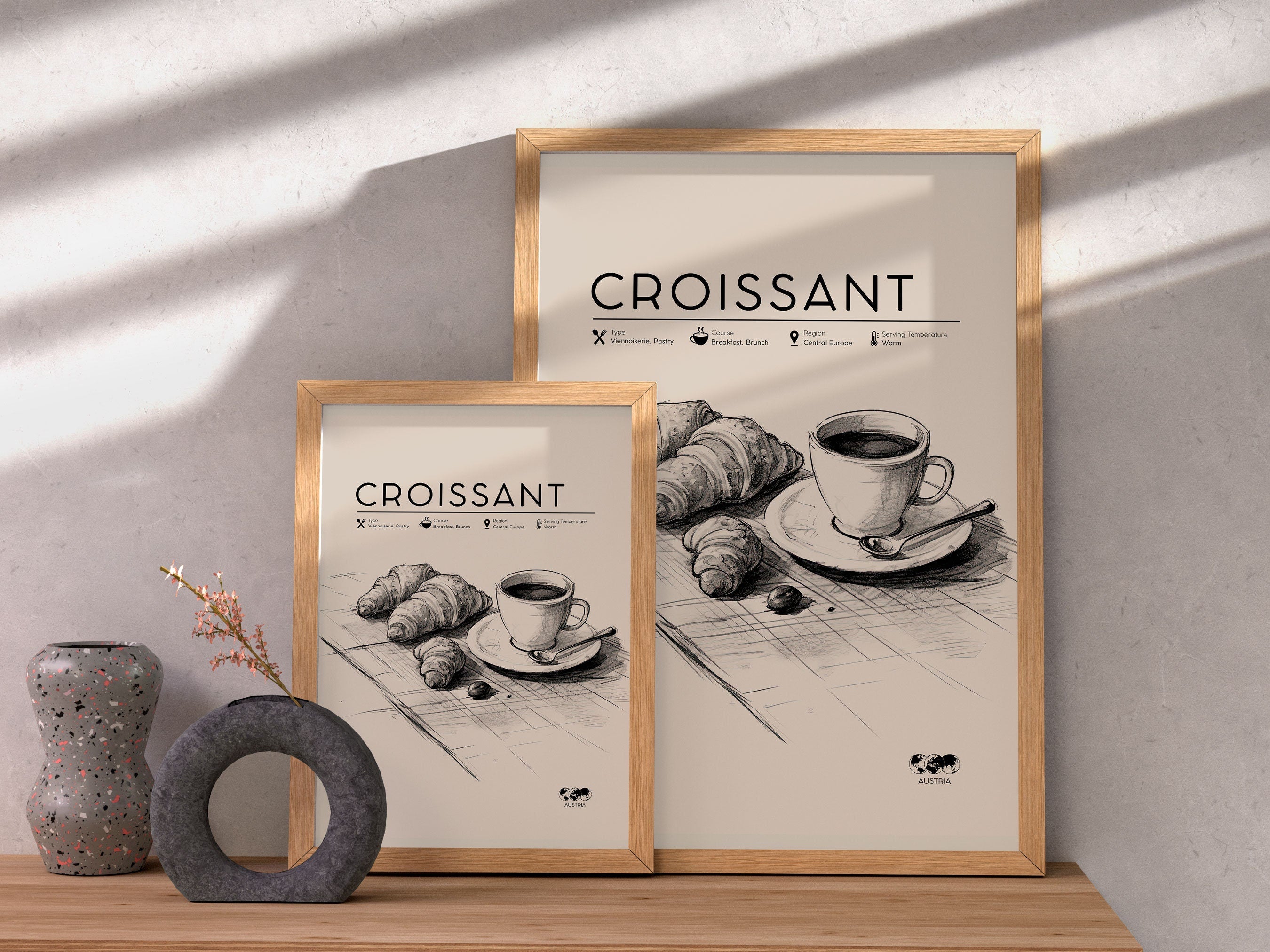 Kitchen Wall Art, French Croissant Food Print