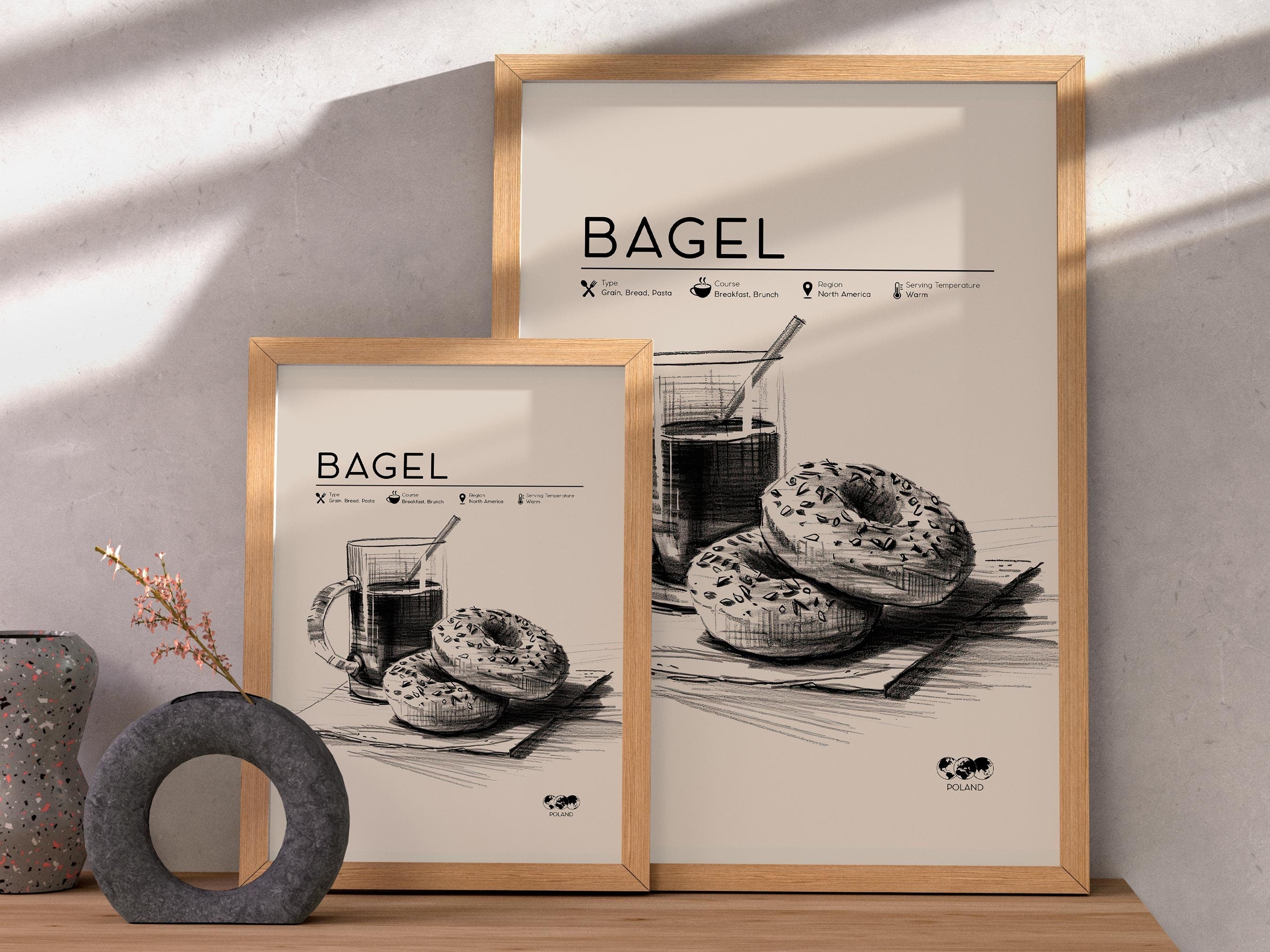 Bagel Kitchen Art Poster