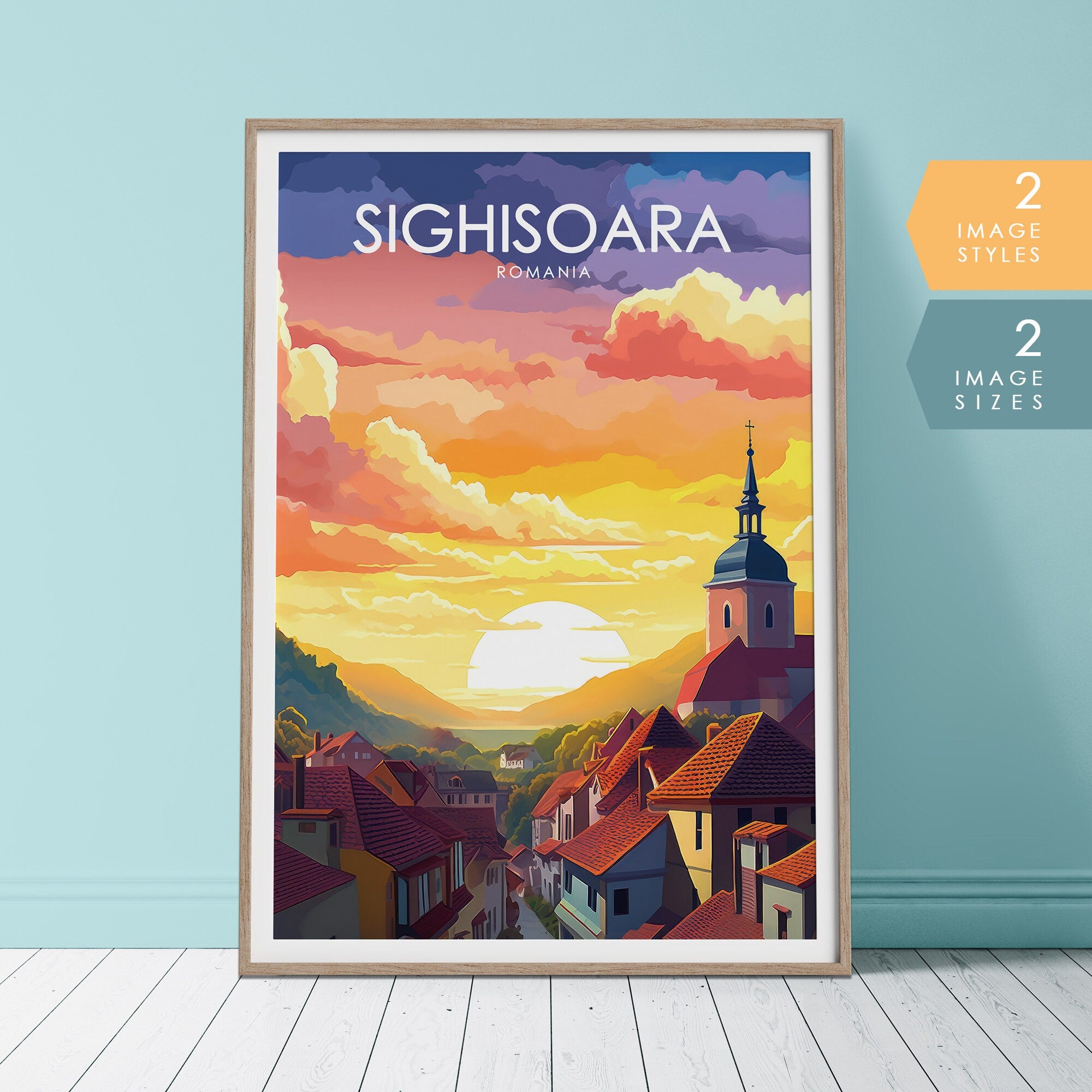 Sighisoara Romania Travel Poster