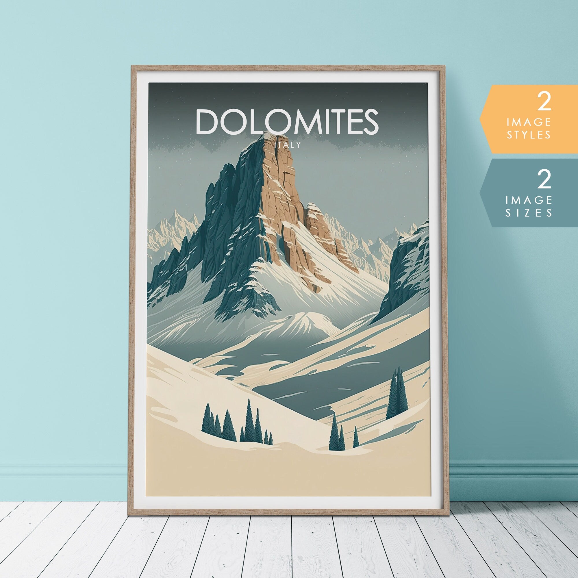 Dolomites Italy Travel Poster