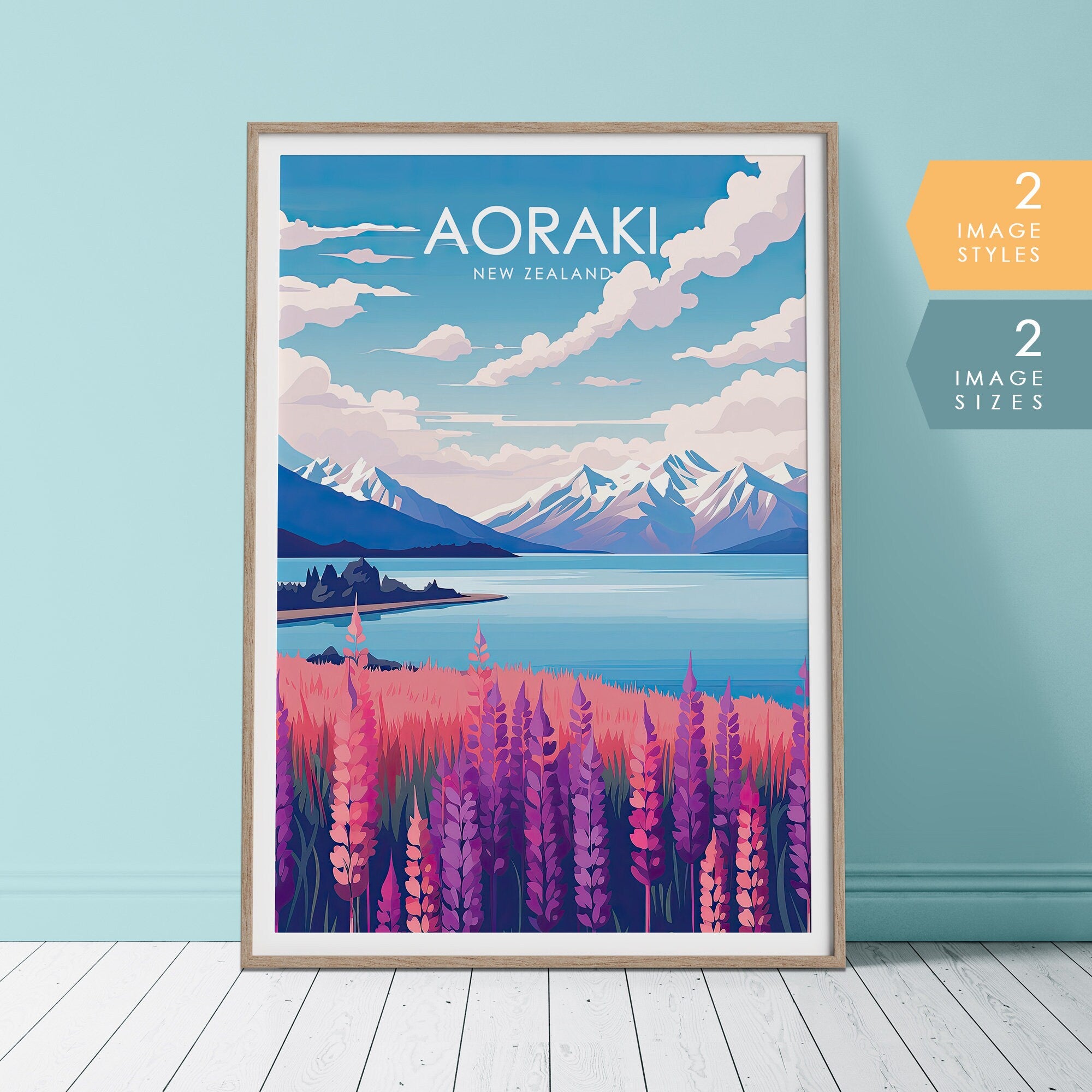 Aoraki New Zealand Travel Poster