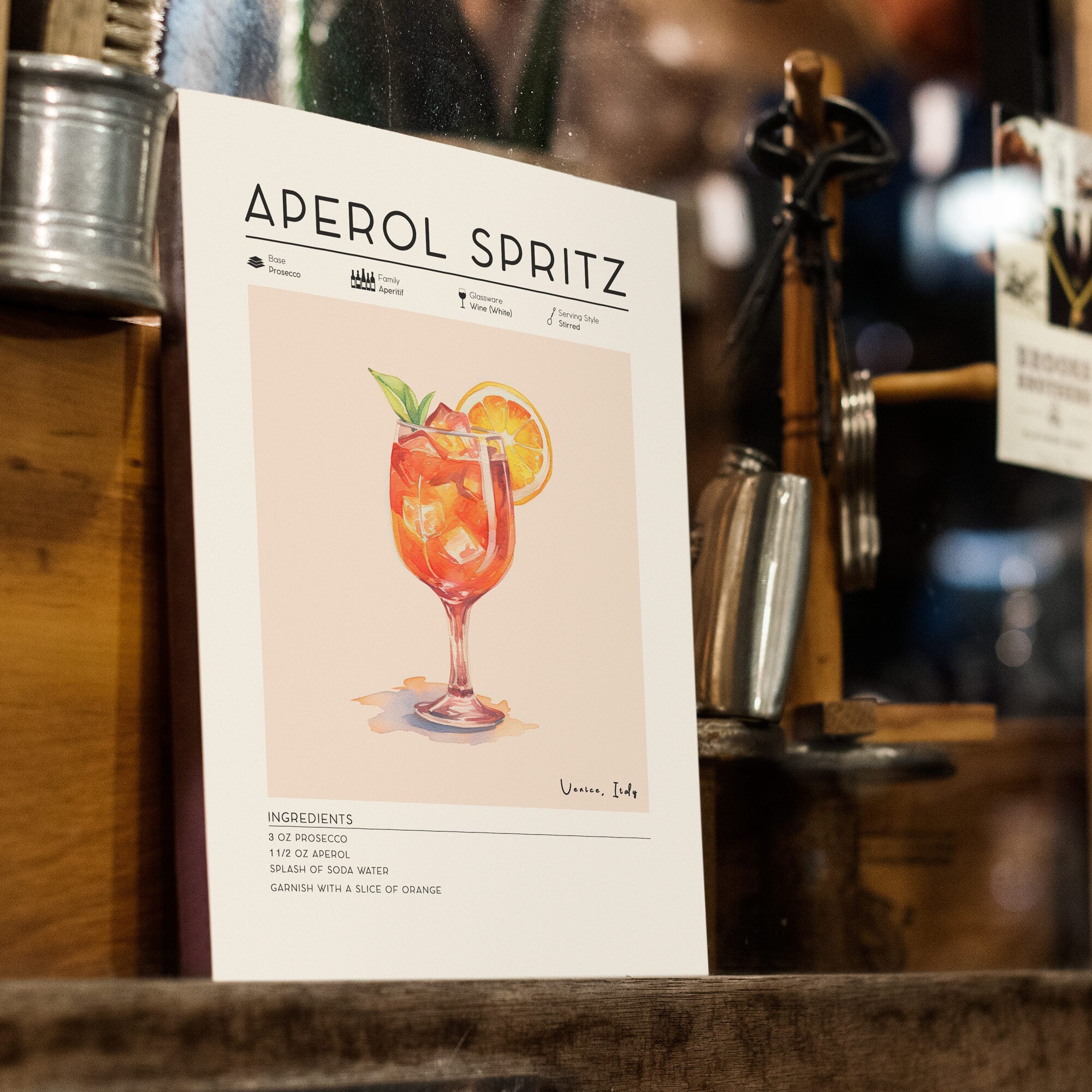 Aperol Spritz Cocktail Poster