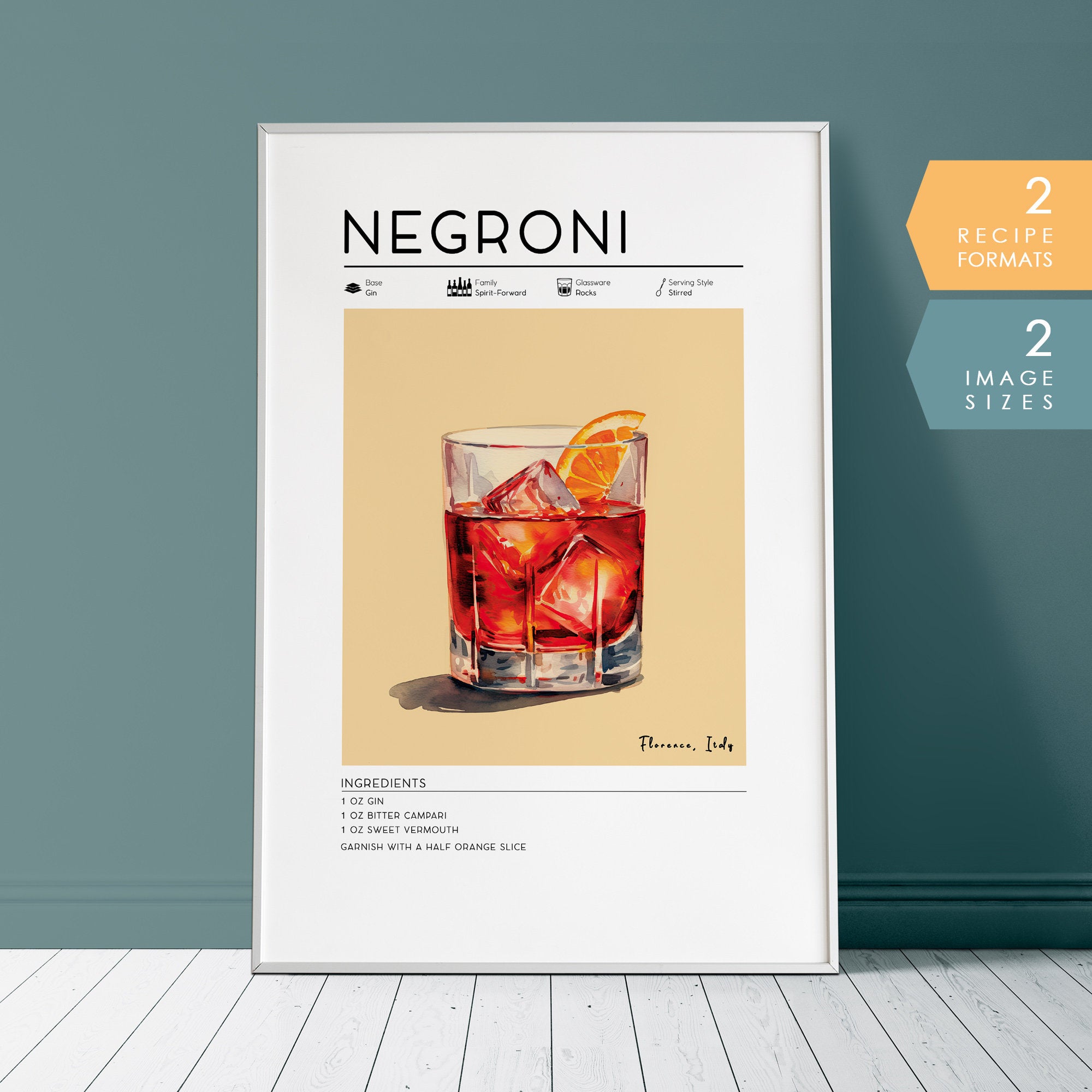 Negroni Cocktail Poster