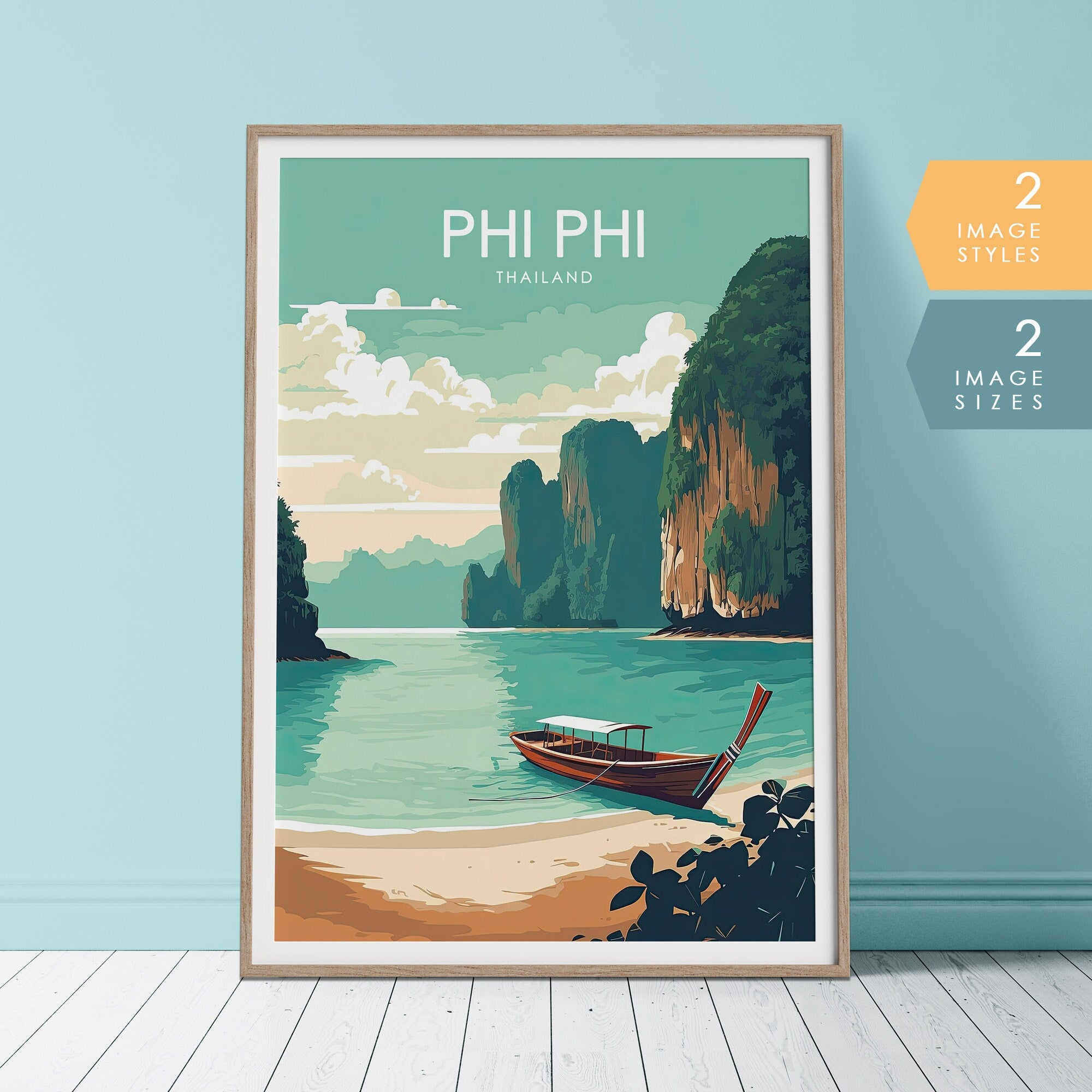 Phi Phi Islands Thailand Travel Poster