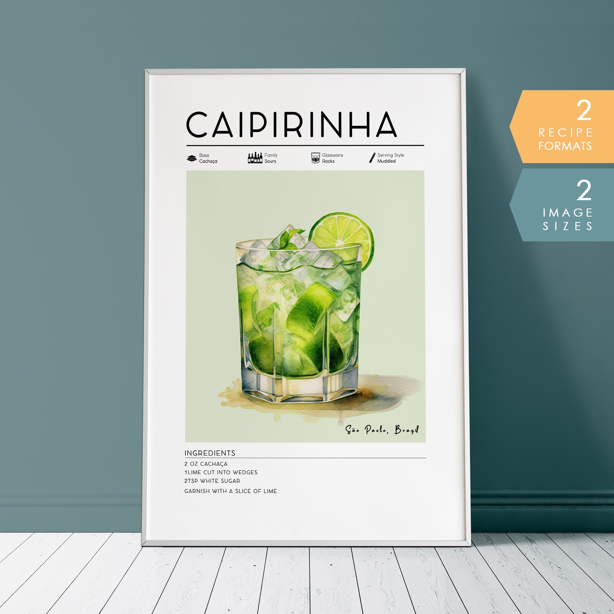 Caipirinha Cocktail Poster