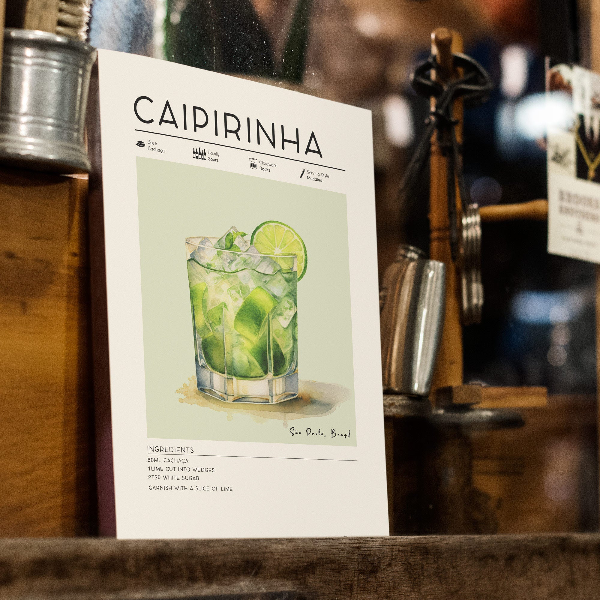 Caipirinha Cocktail Poster