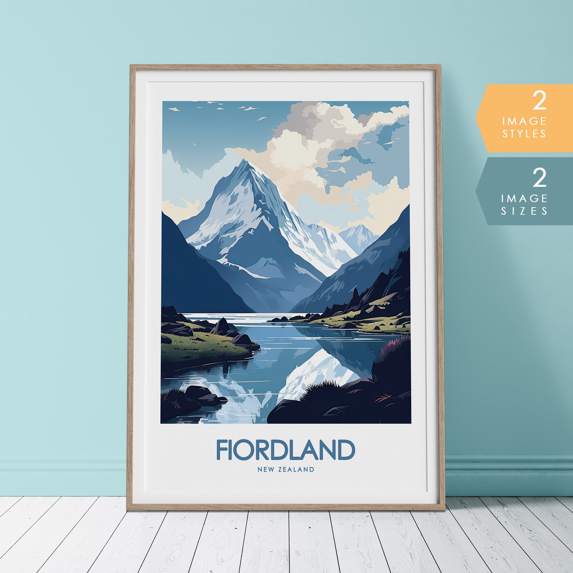 Fiordland New Zealand Travel Poster