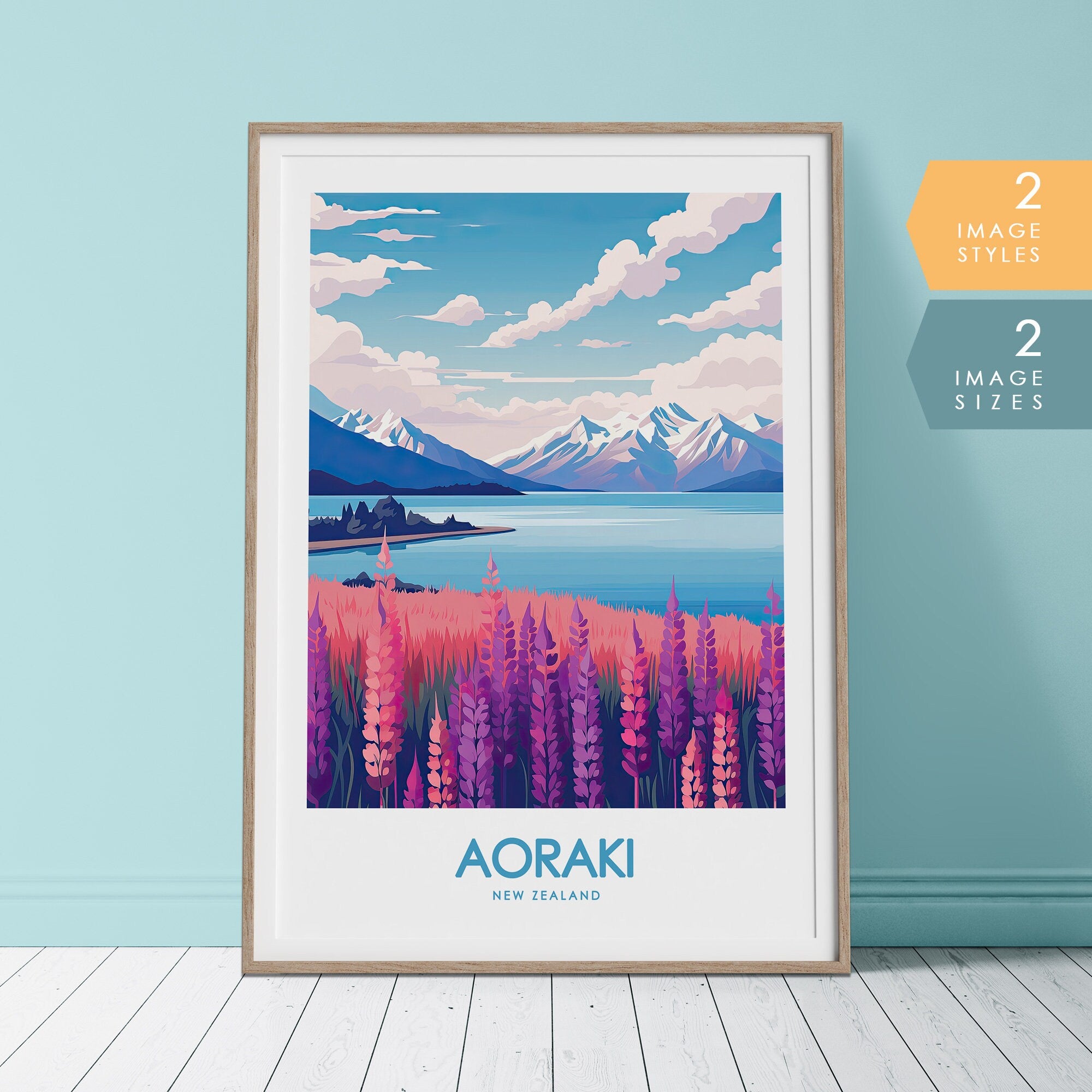 Aoraki New Zealand Travel Poster – Studio Pacific Art
