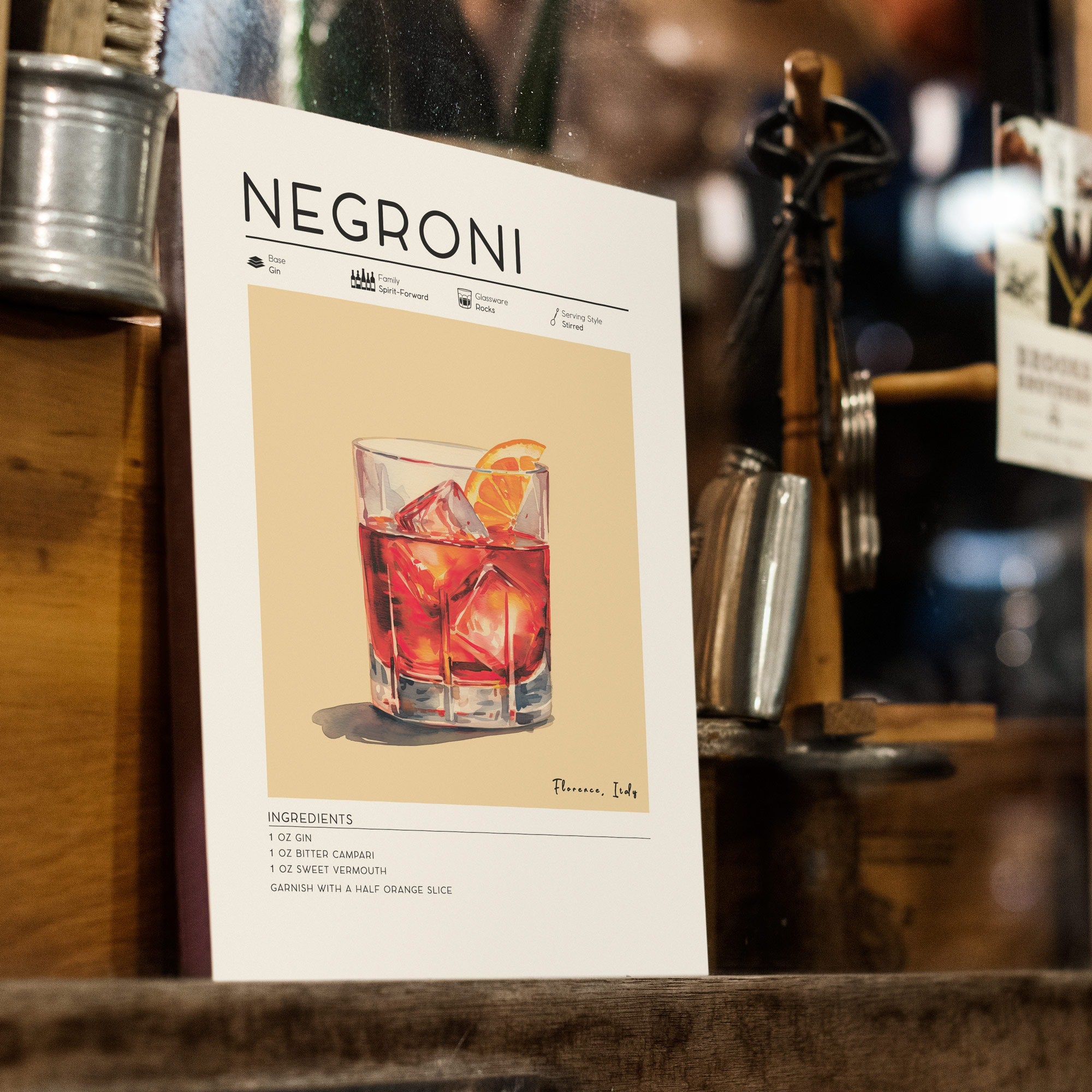 Negroni Cocktail Poster