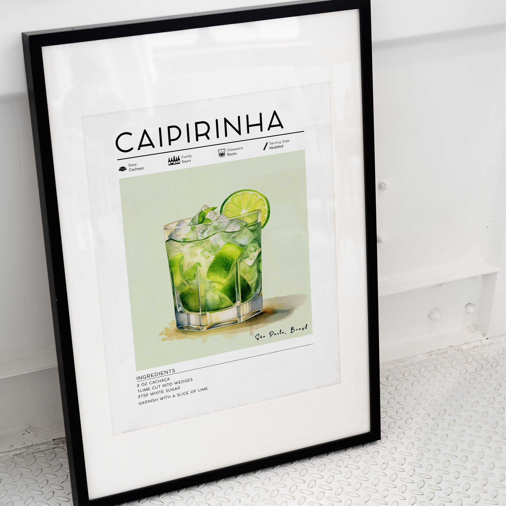 Caipirinha Cocktail Poster