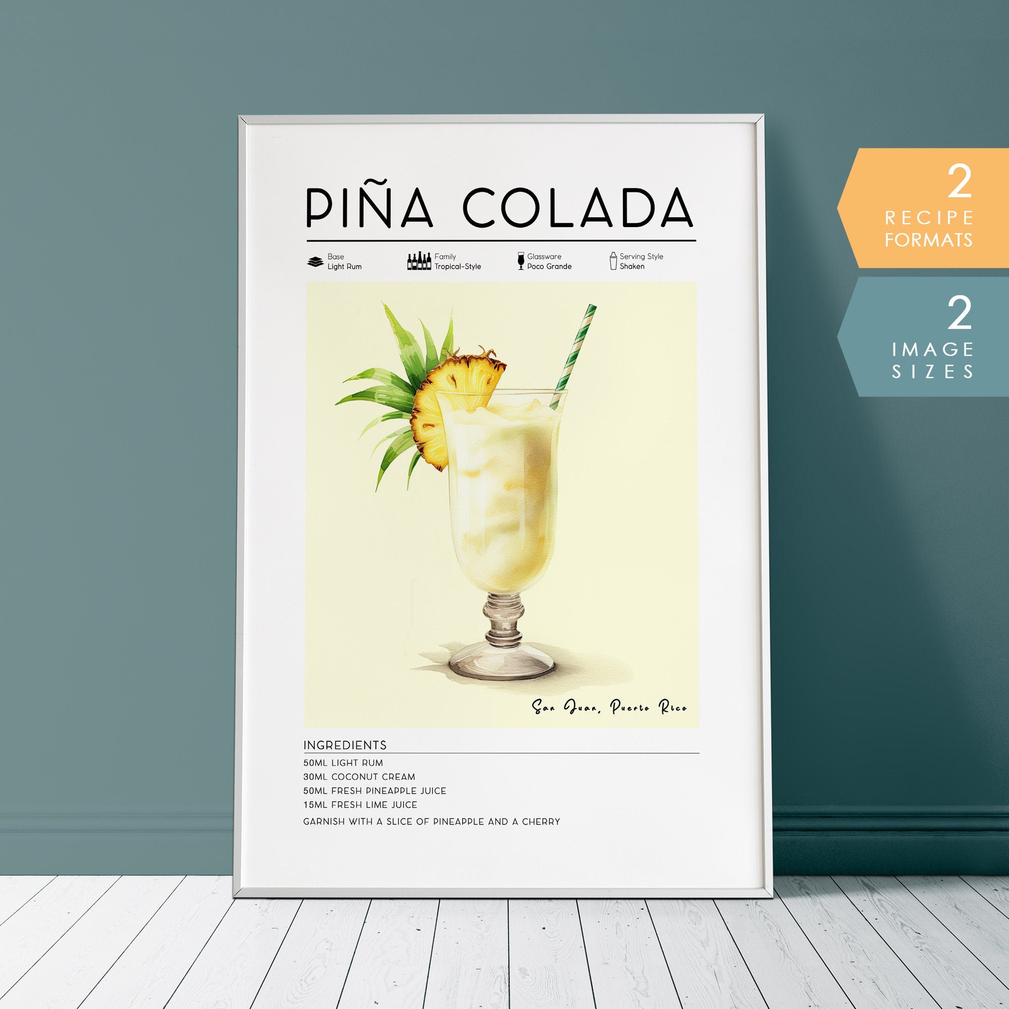 Pina Colada Cocktail Poster