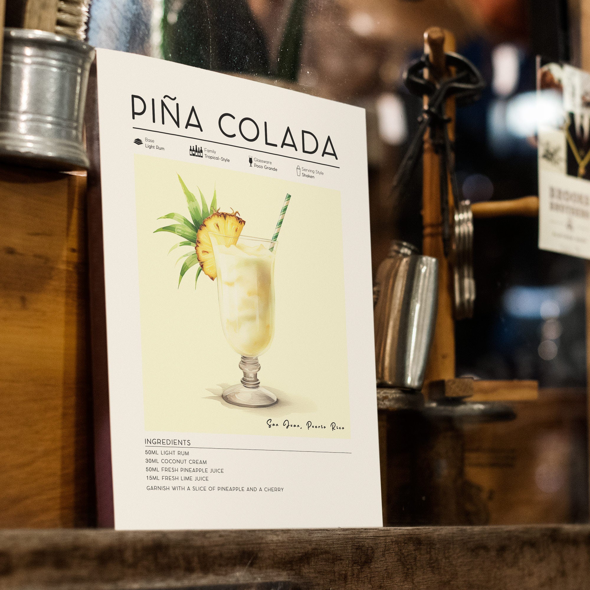 Pina Colada Cocktail Poster