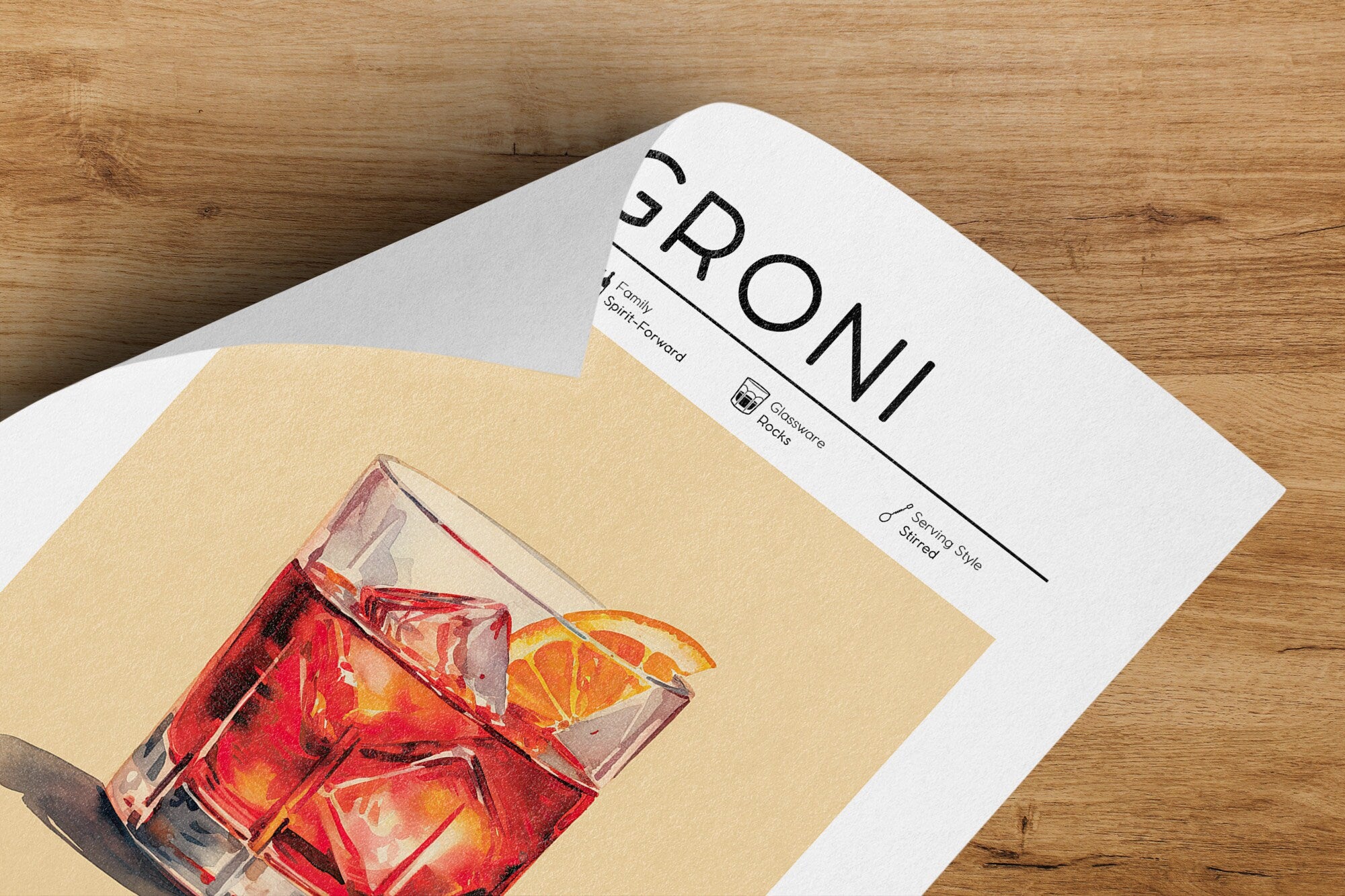 Negroni Cocktail Poster