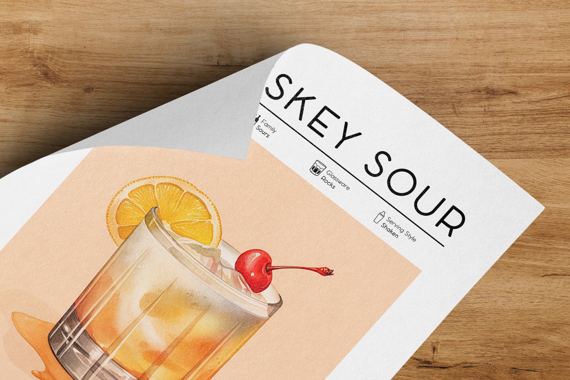 Whiskey Sour Cocktail Poster