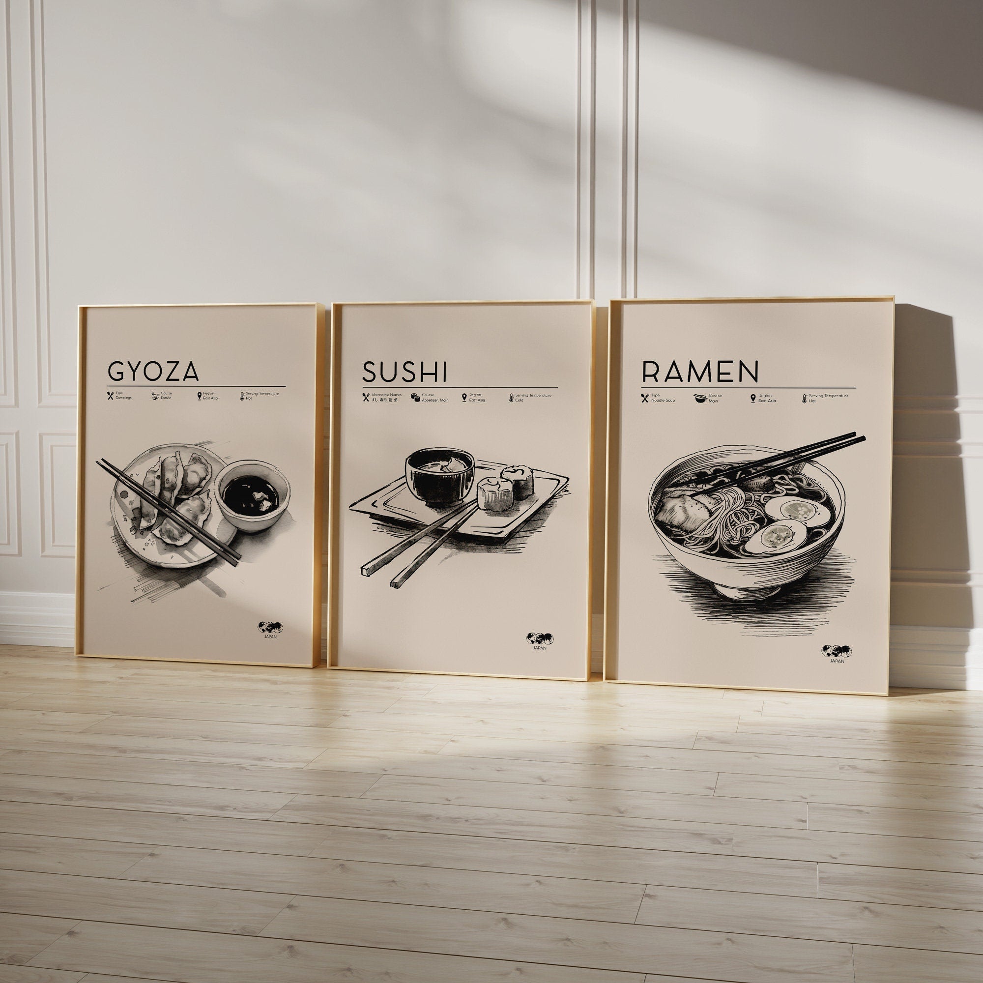 Set of 3 Japanese Food Posters