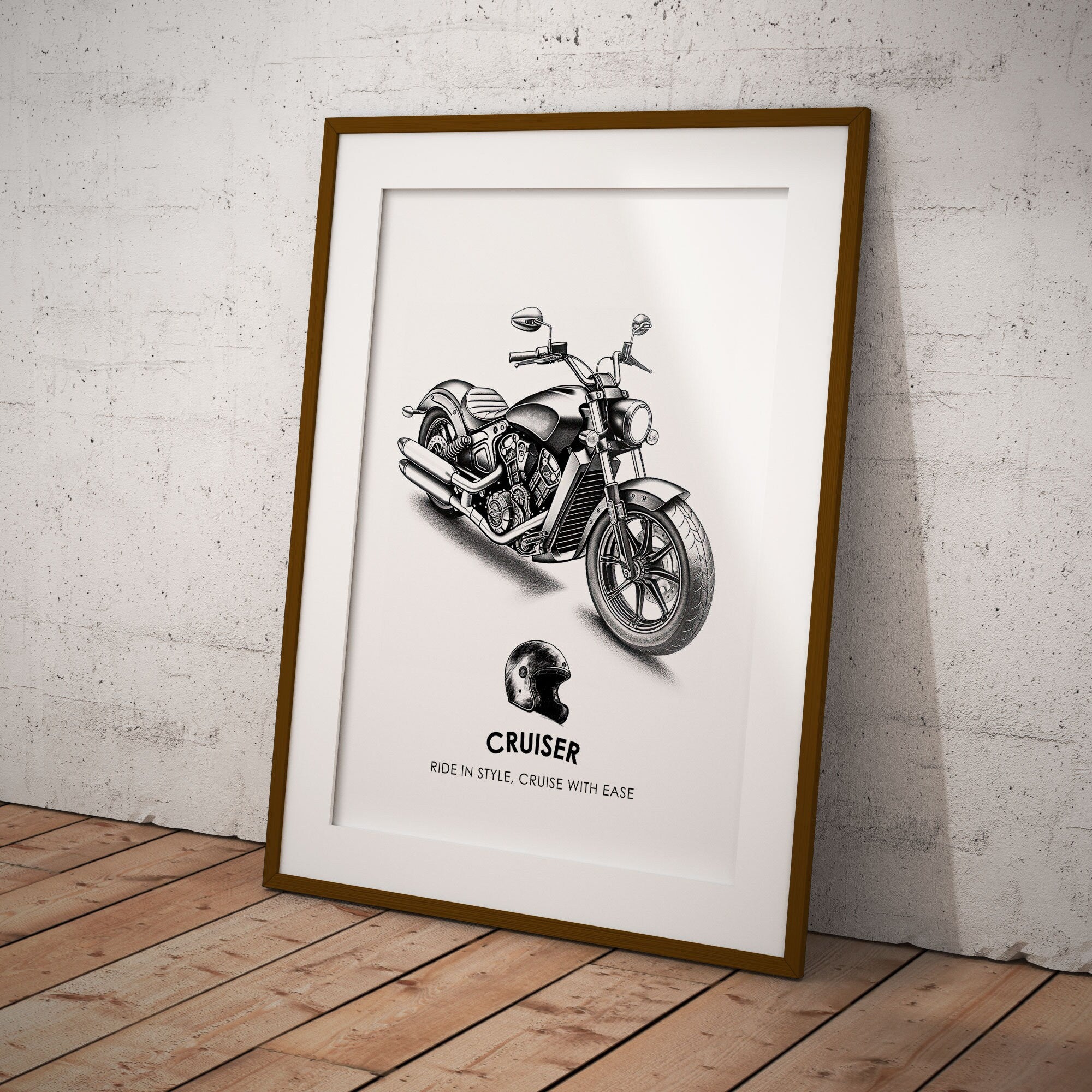 Motorcycle Art, Harley Davidson Cruiser Poster