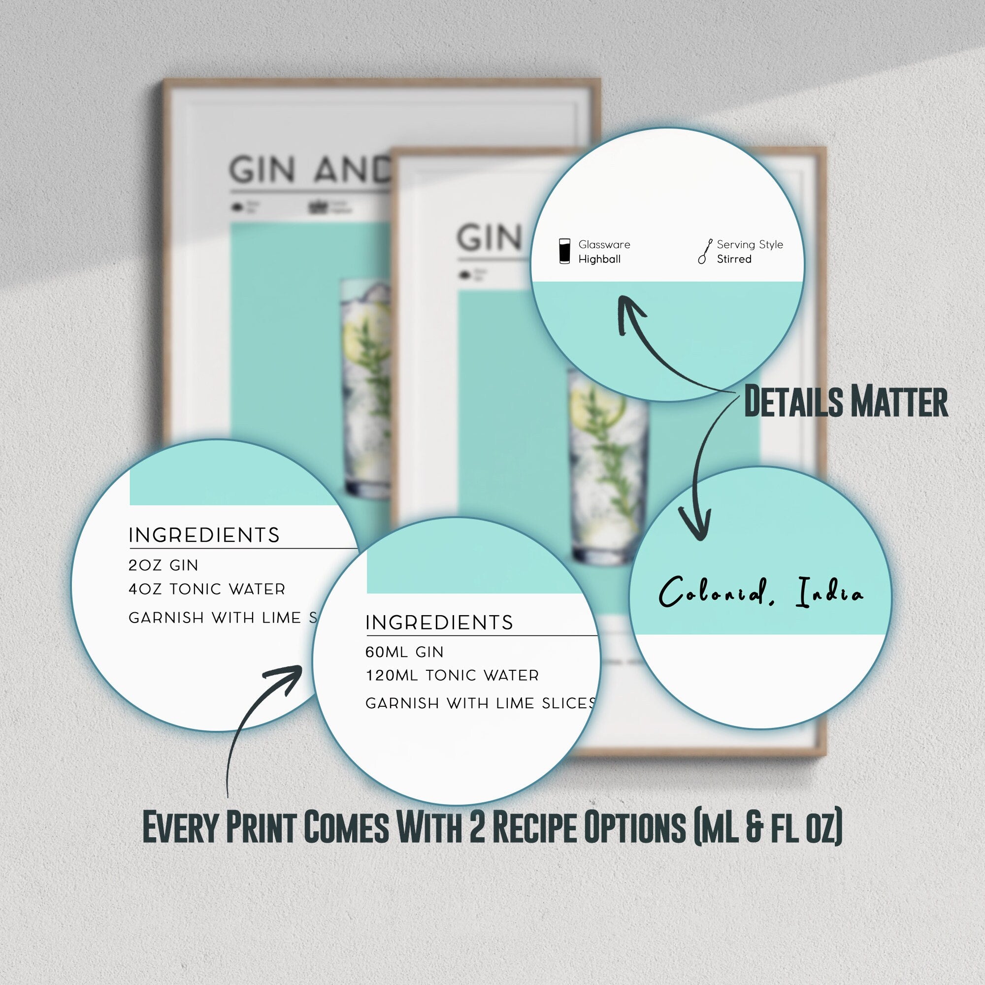 Gin & Tonic Cocktail Poster