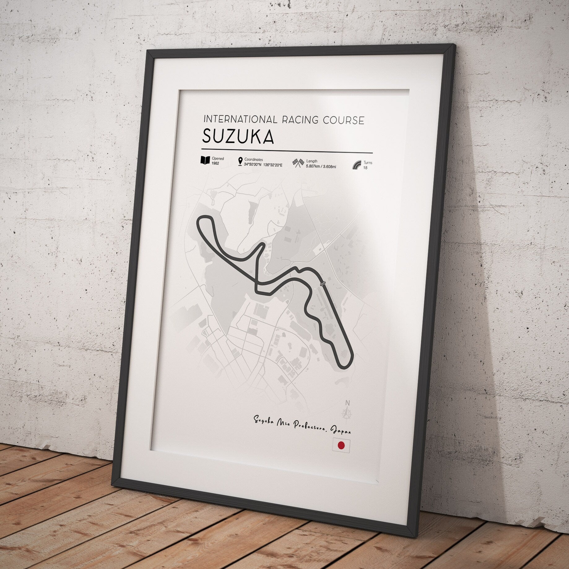 Formula 1 Poster, Suzuka Circuit Map